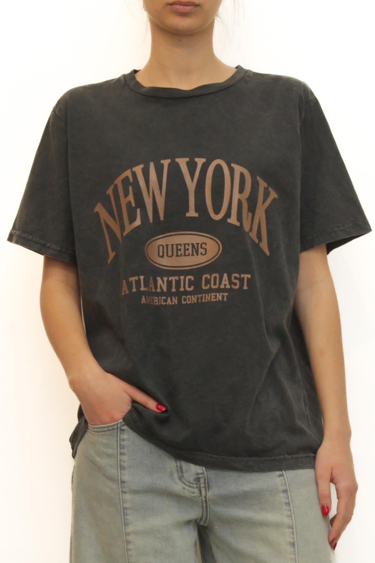 LEVH - T-shirt New York - MARMORIZZATO