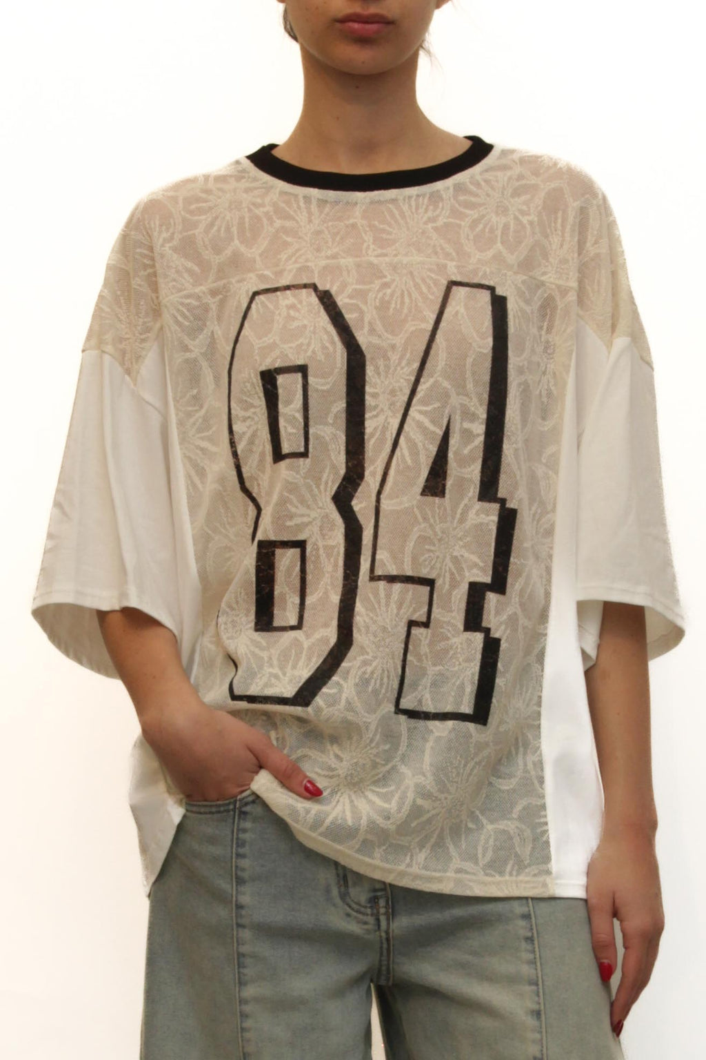 LEVH - T-shirt 84 - BIANCO/BEIGE