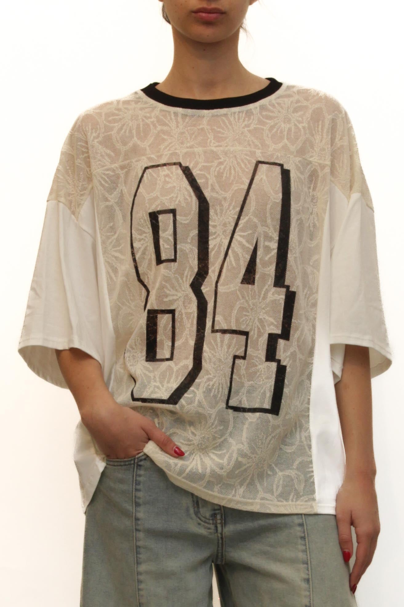 LEVH - T-shirt 84 - BIANCO/BEIGE