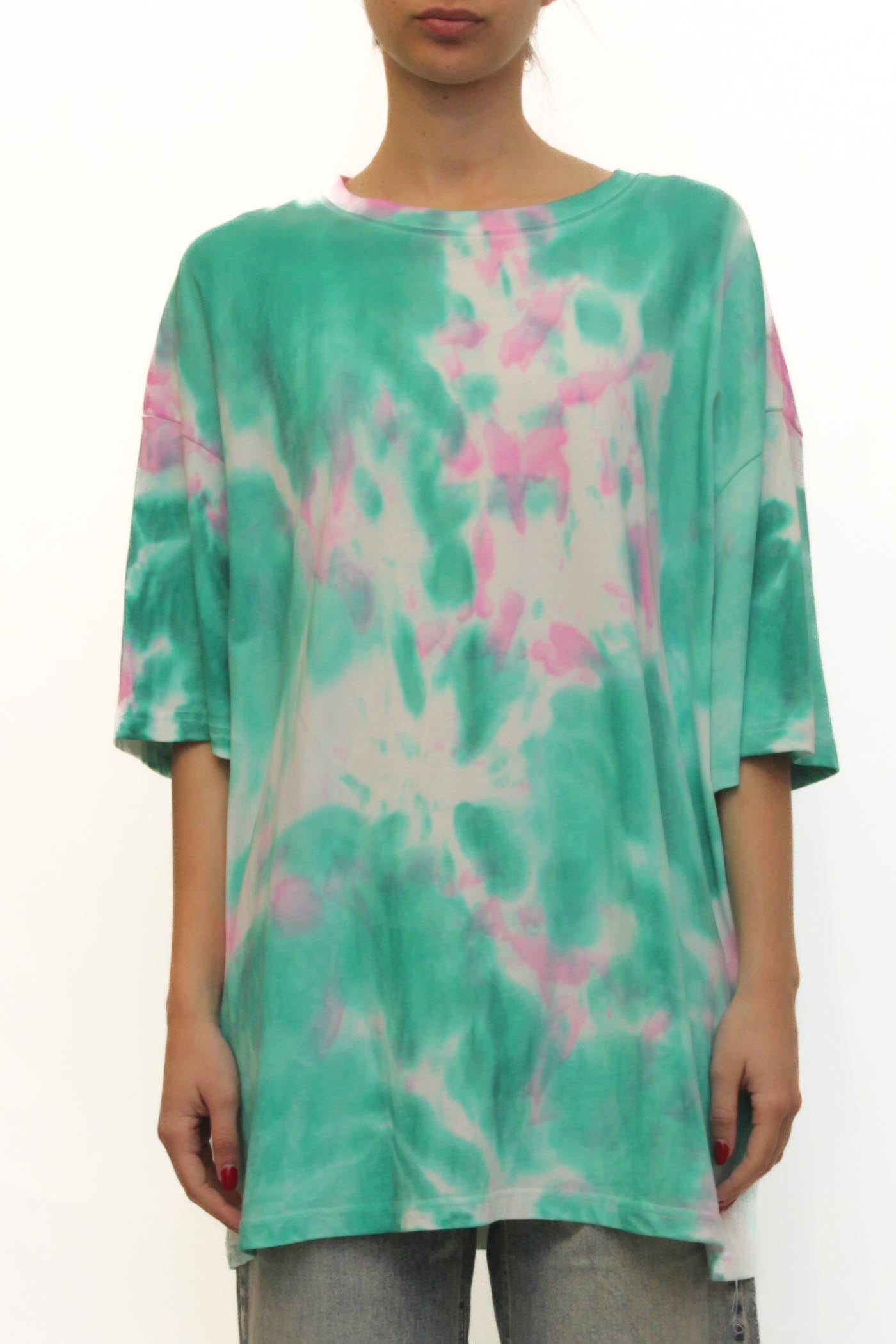 LEVH - T-shirt Tallinn - MALTINTO ROSA/VERDE