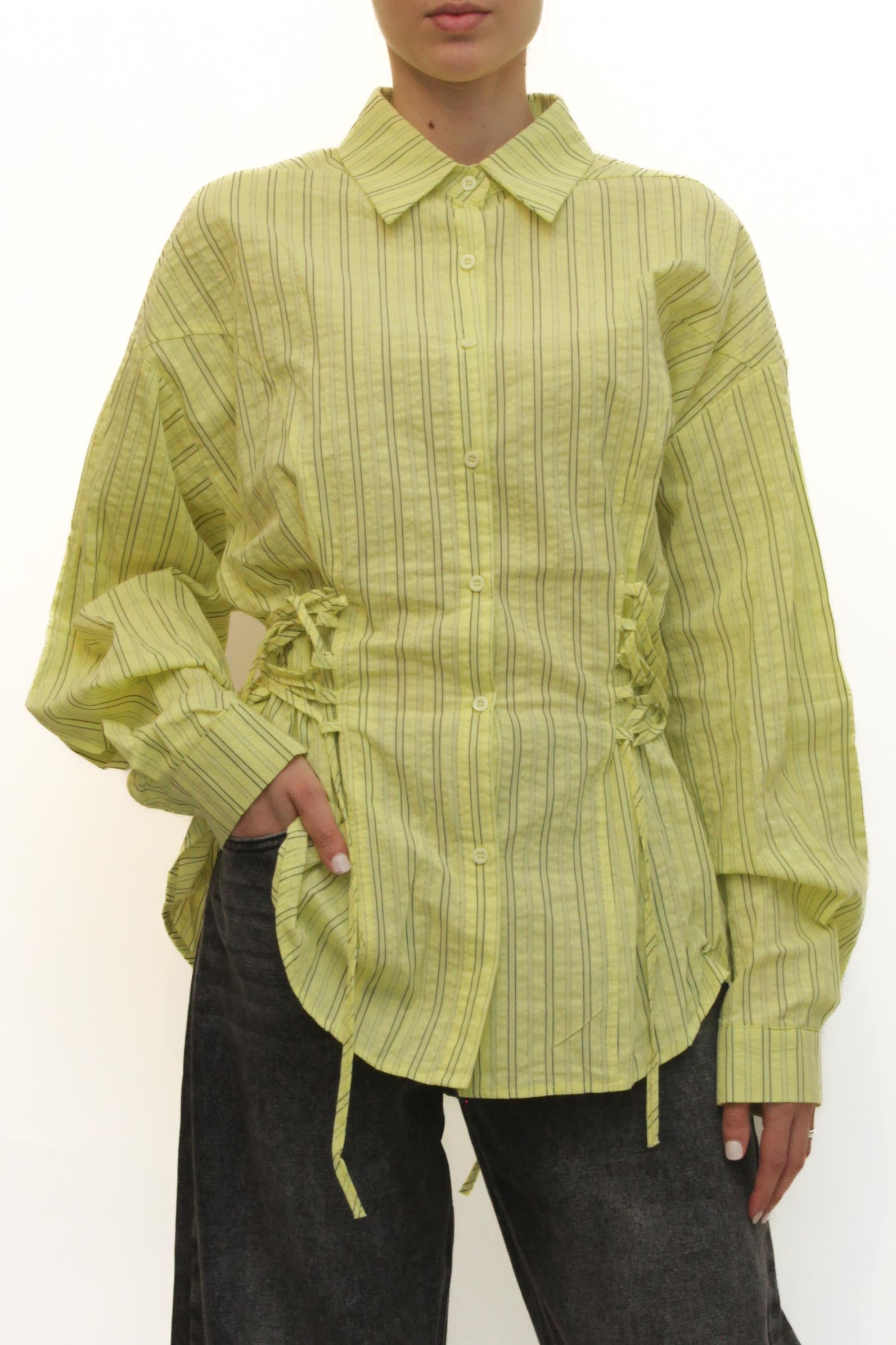 LEVH - Camicia Praia - LIME riga NERO