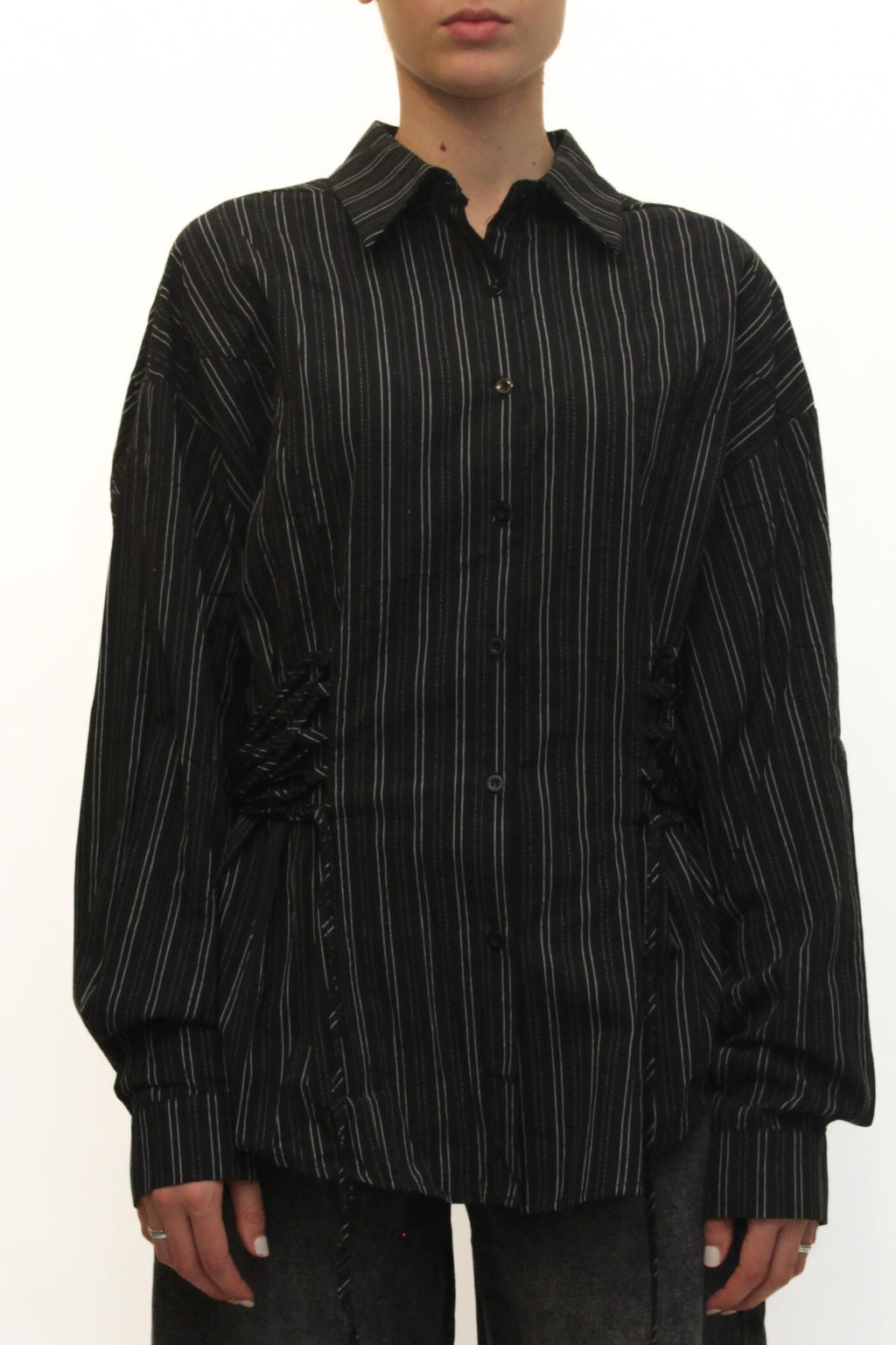 LEVH - Camicia Praia - NERO riga Argento