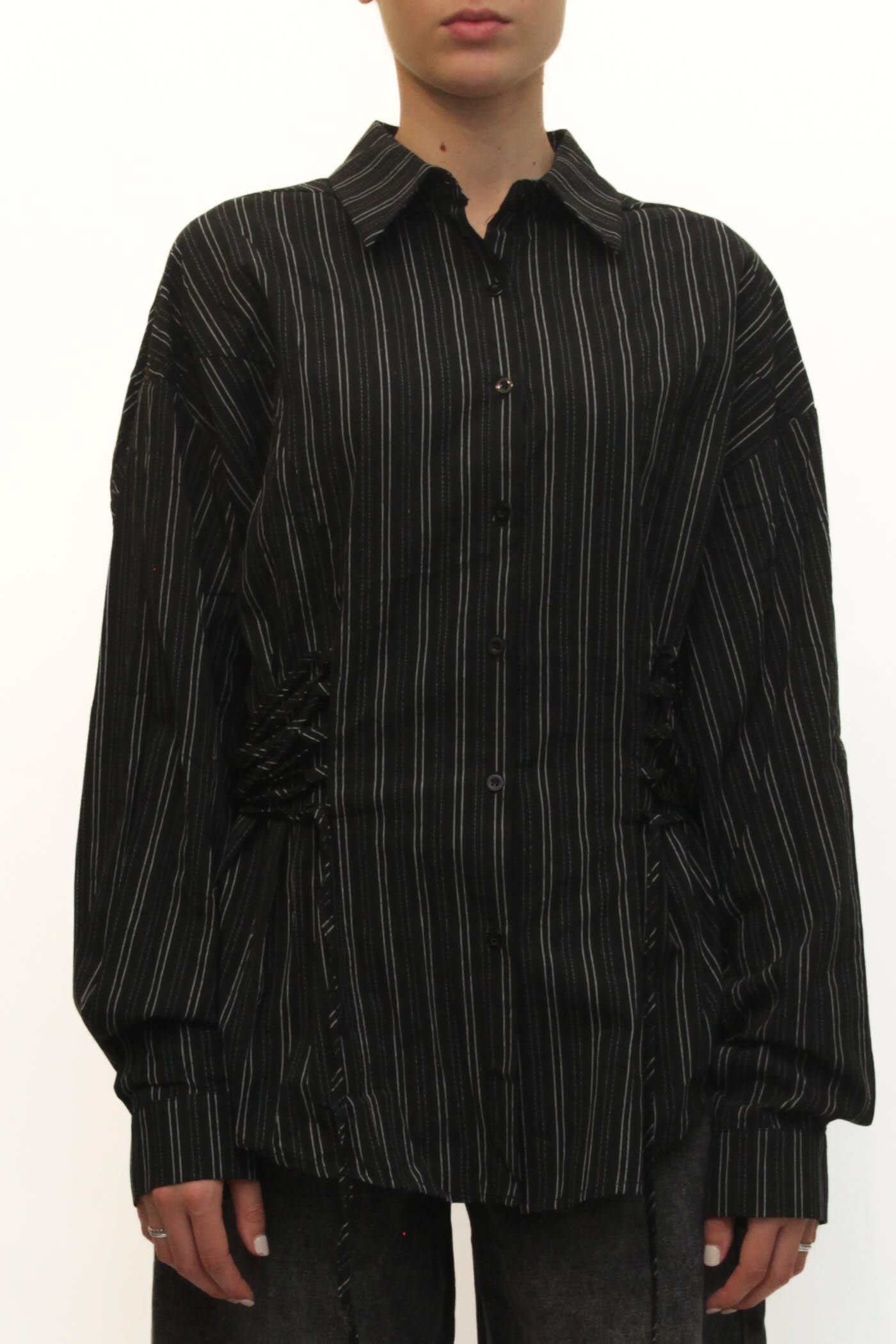 LEVH - Camicia Praia - NERO riga Argento