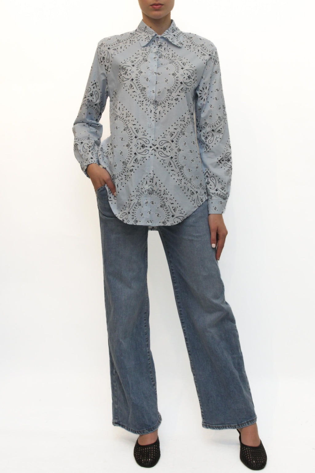 LEVH - Camicia Carola - BANDANA CELESTE