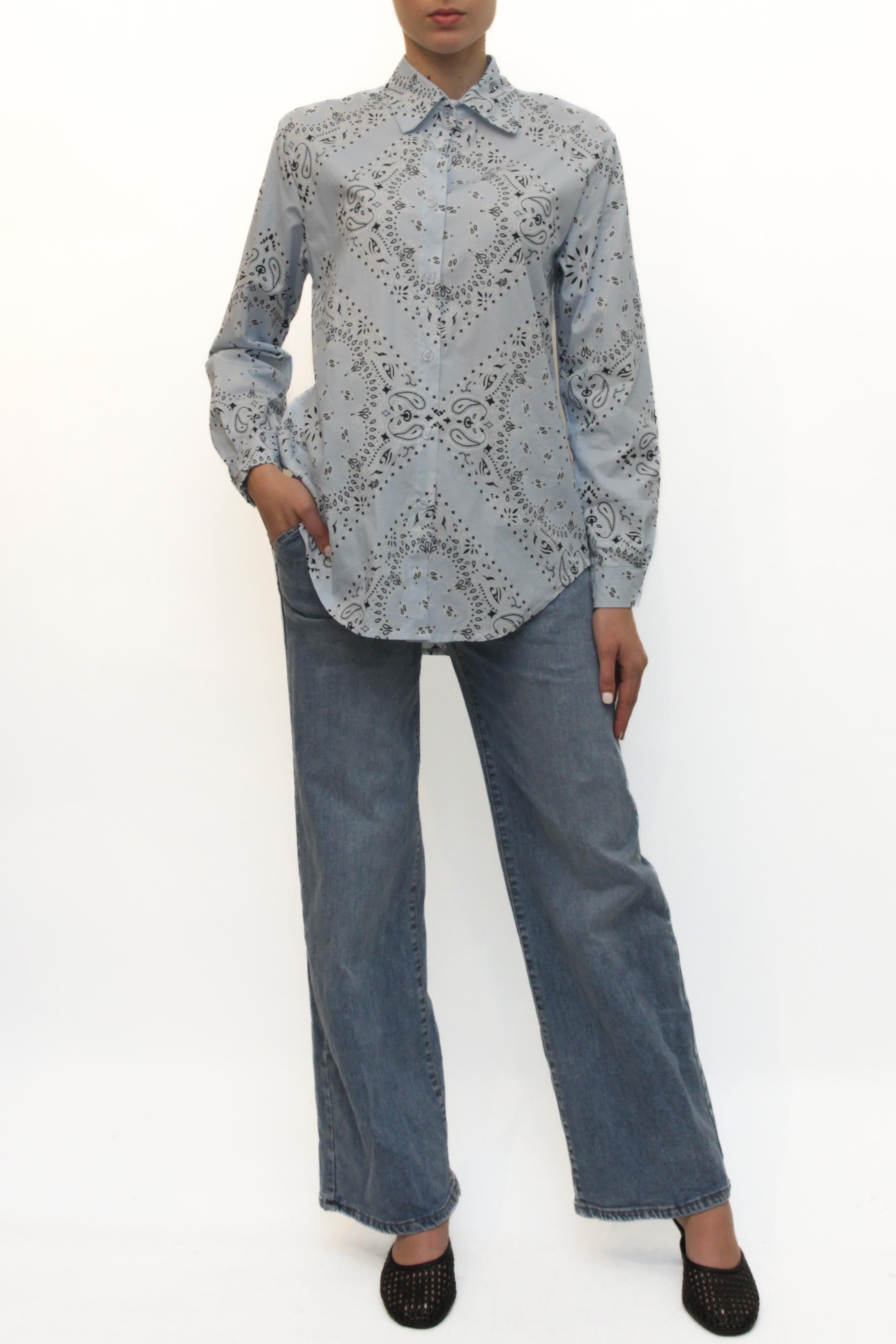 LEVH - Camicia Carola - BANDANA CELESTE