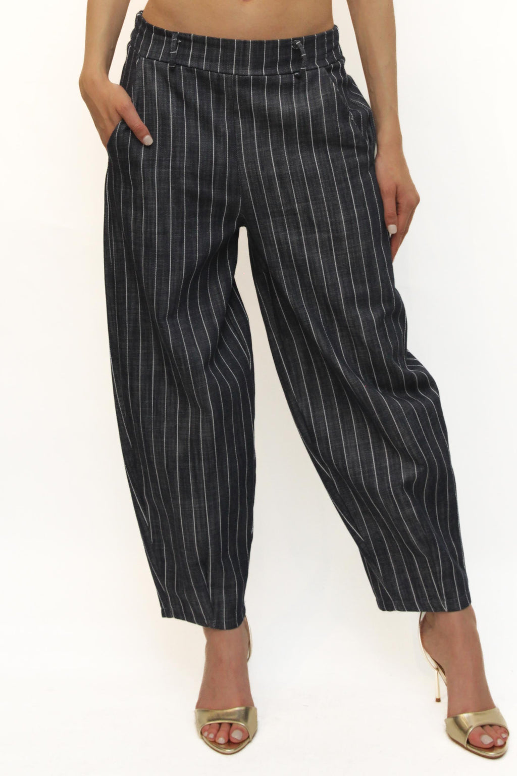LEVH - Pantalone Paula - GESSATO DENIM/BIANCO