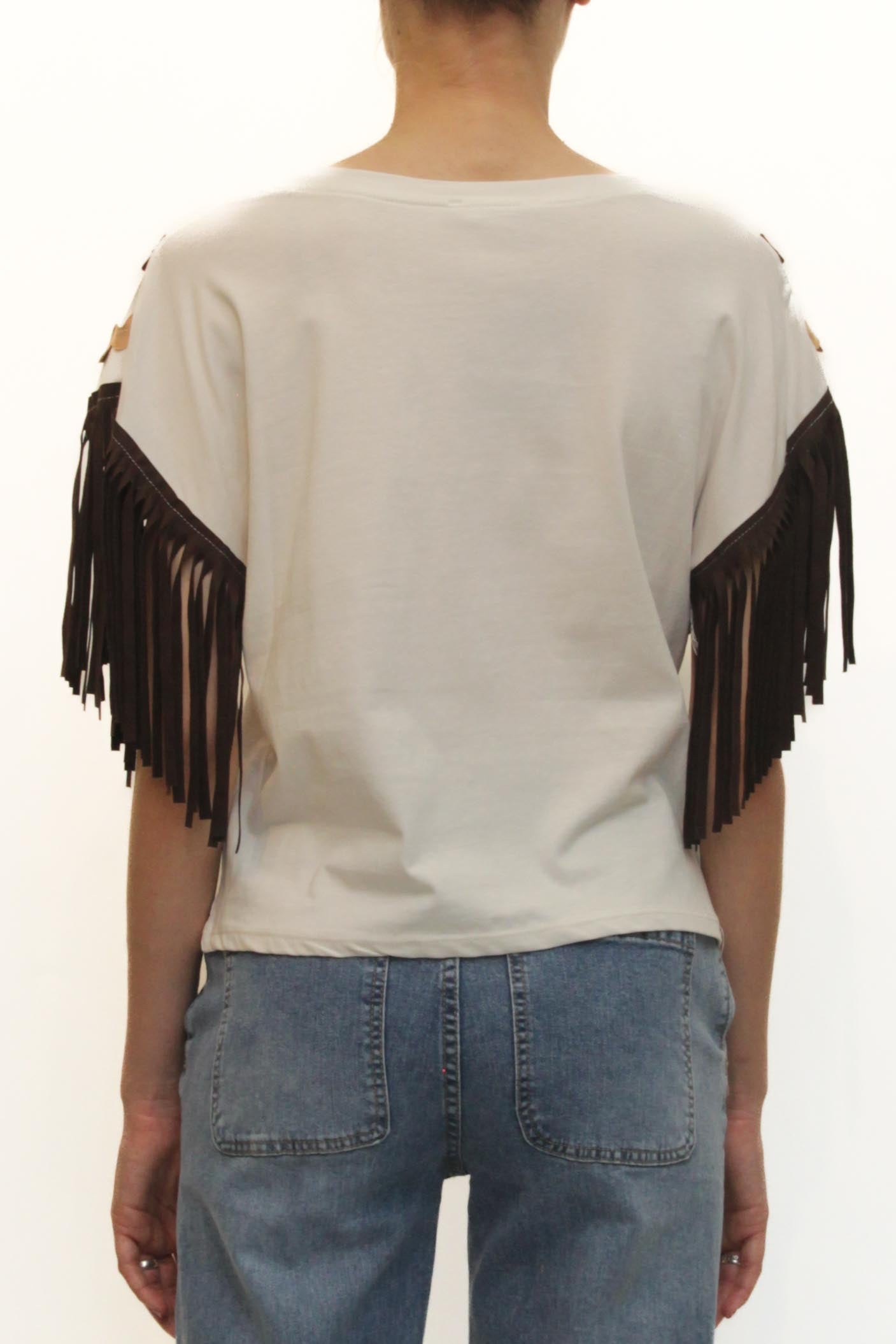 LEVH - T-shirt Tosca - BIANCO/MARRONE