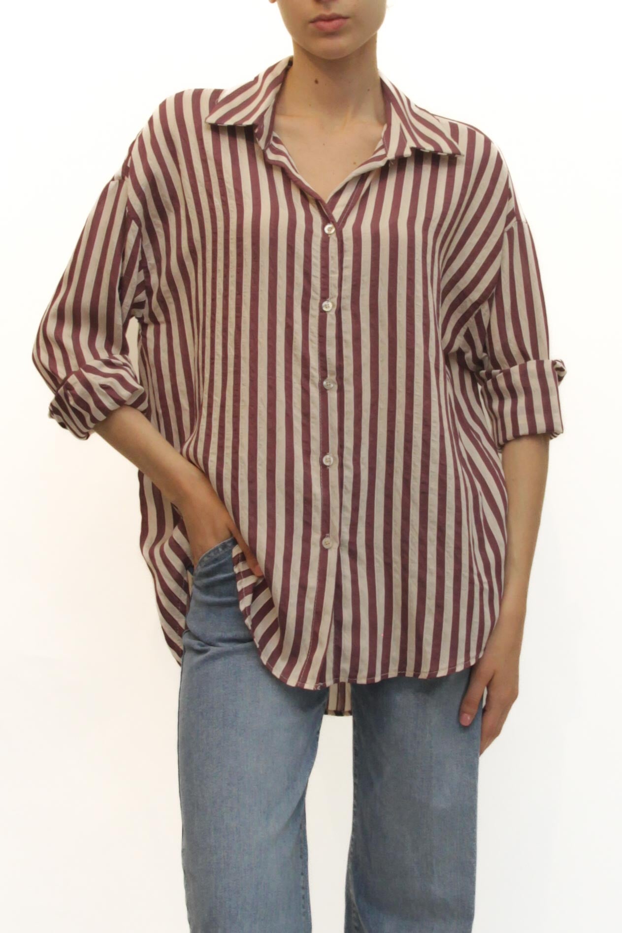 LEVH - Camicia Cleofe - RIGA BEIGE/BORDX