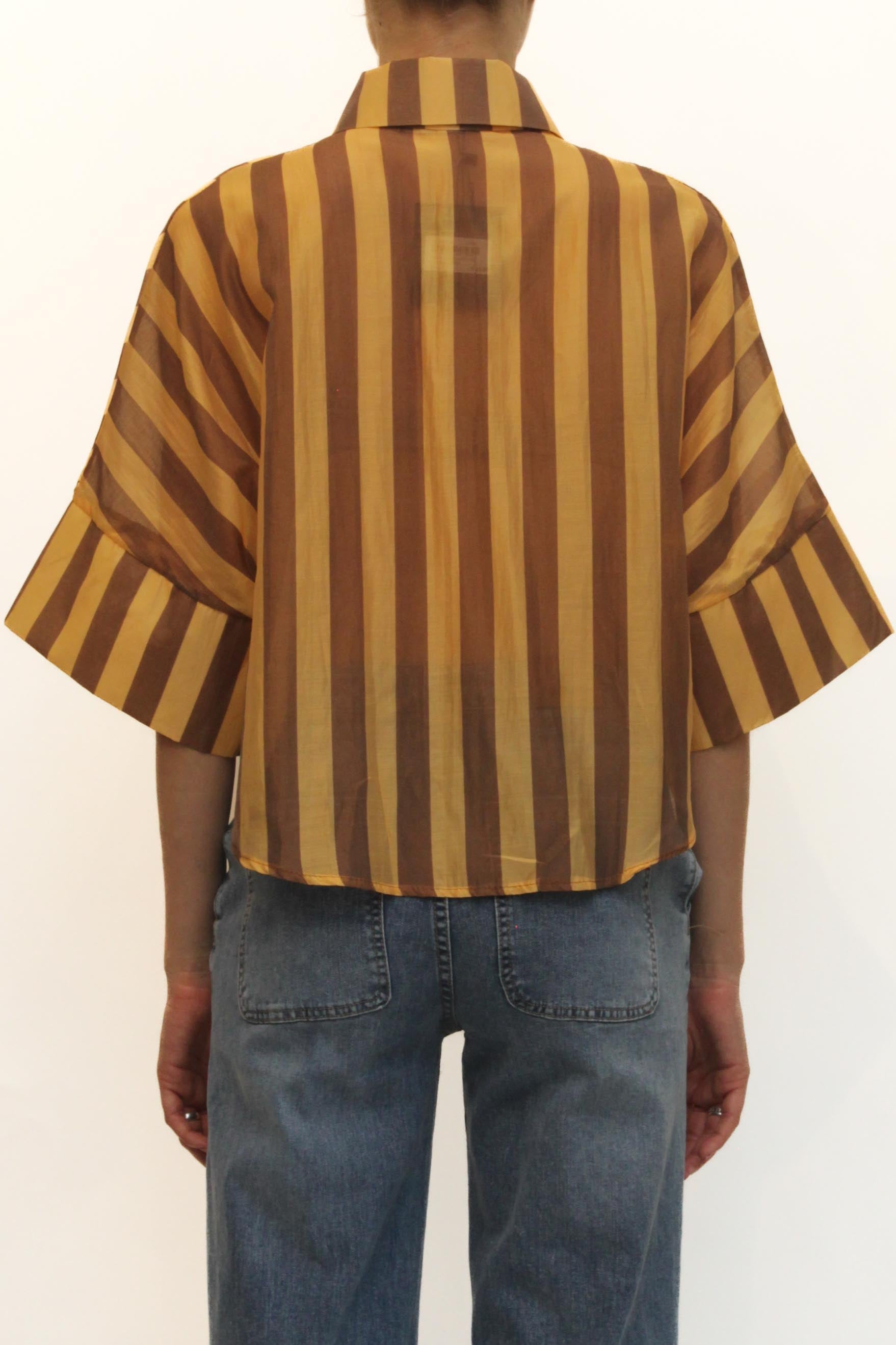 LEVH - Camicia Claudia - RIGA OCRA/MARRONE