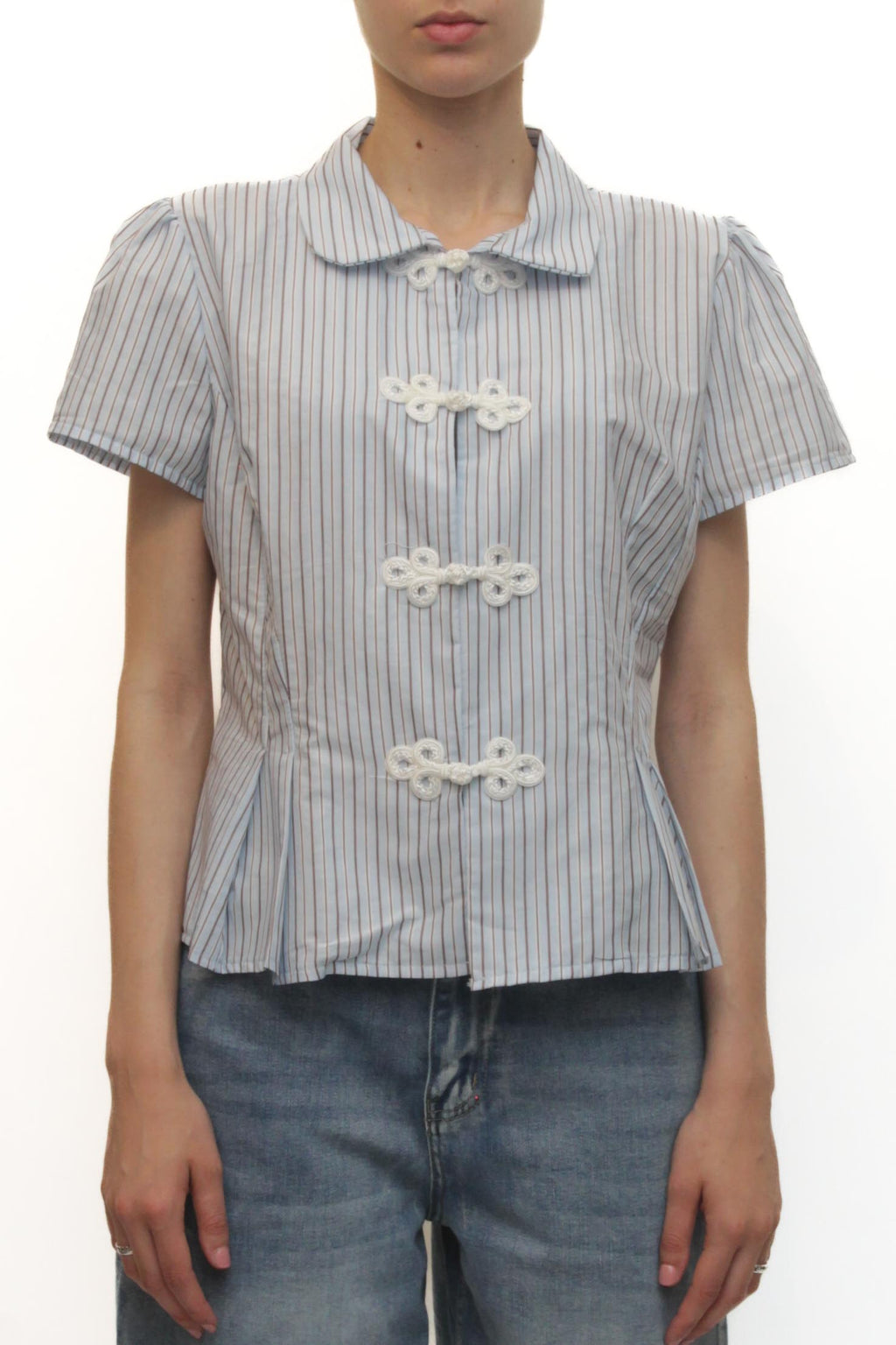 LEVH - Camicia Cathleen - RIGA CELESTE/BIAN/MAR