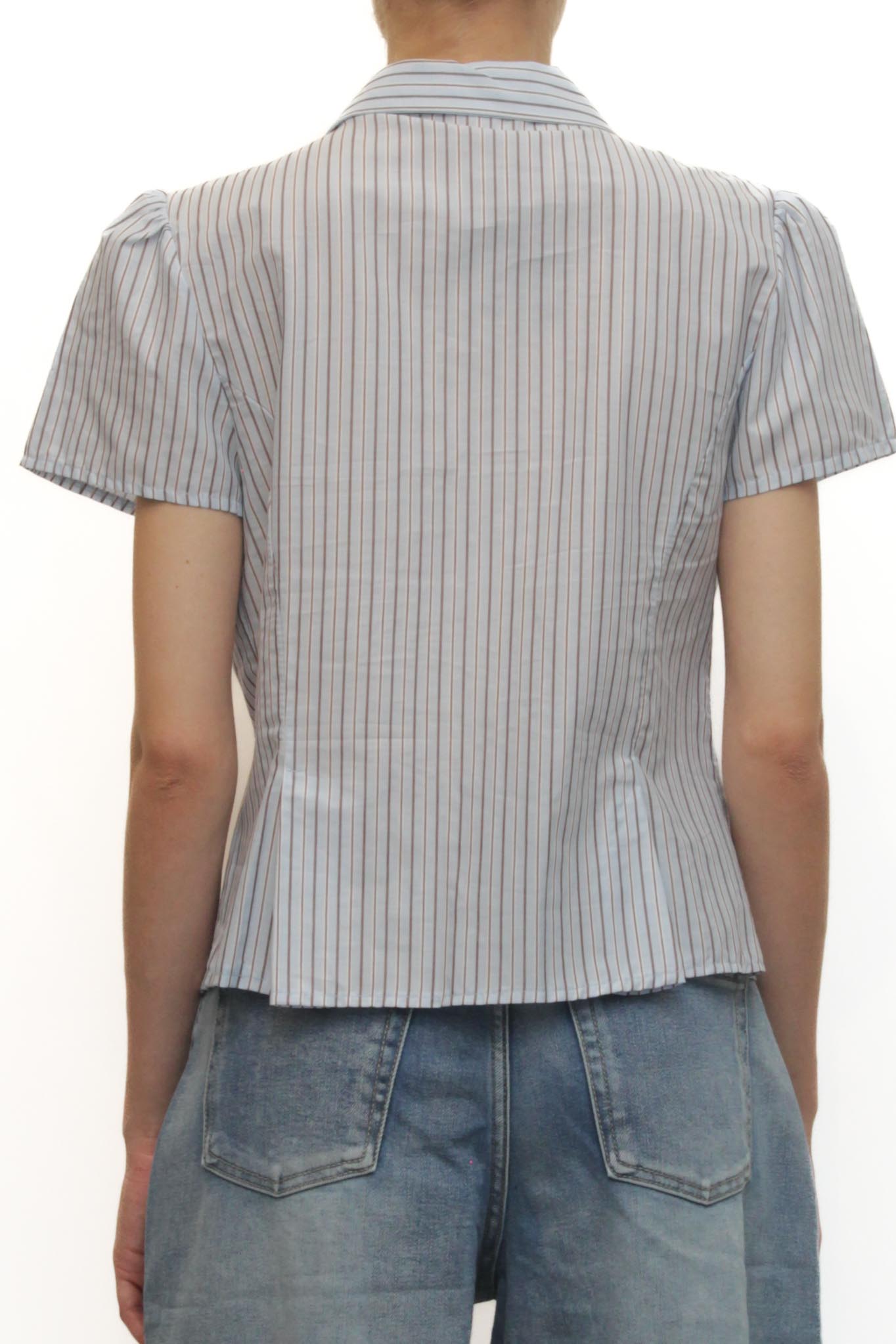 LEVH - Camicia Cathleen - RIGA CELESTE/BIAN/MAR