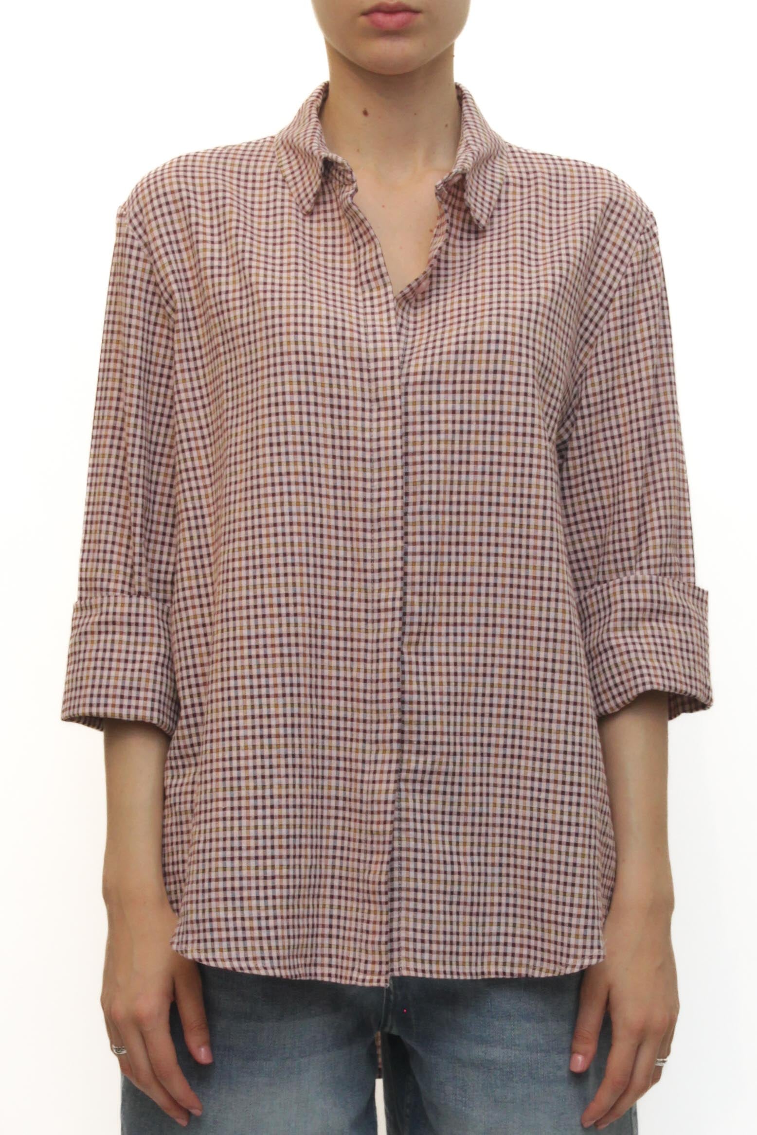 LEVH - Camicia Carros - QUADRO ROSA/BORDX