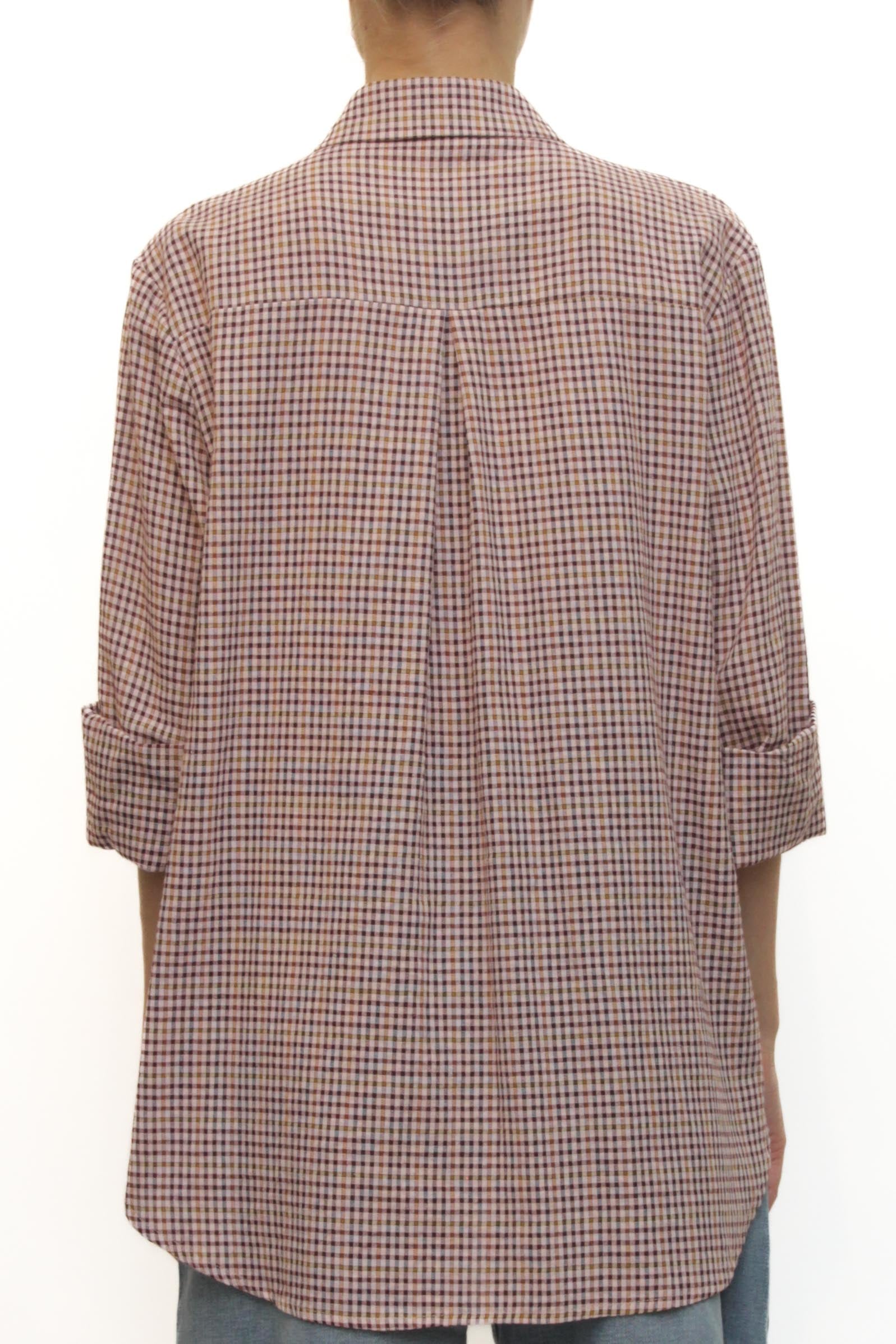 LEVH - Camicia Carros - QUADRO ROSA/BORDX