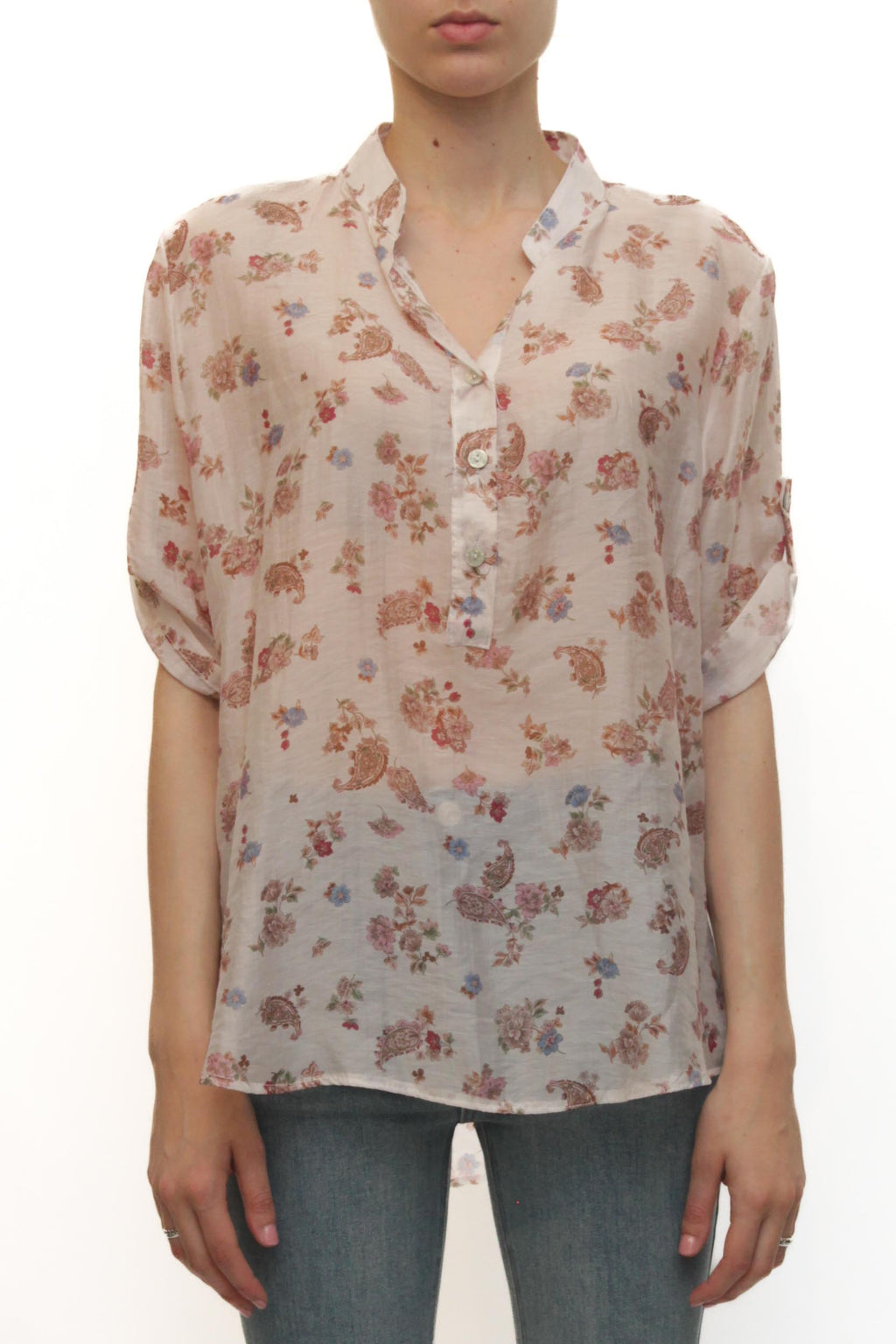 LEVH - Camicia Charleston - FLOREALE BEIGE/ROSA