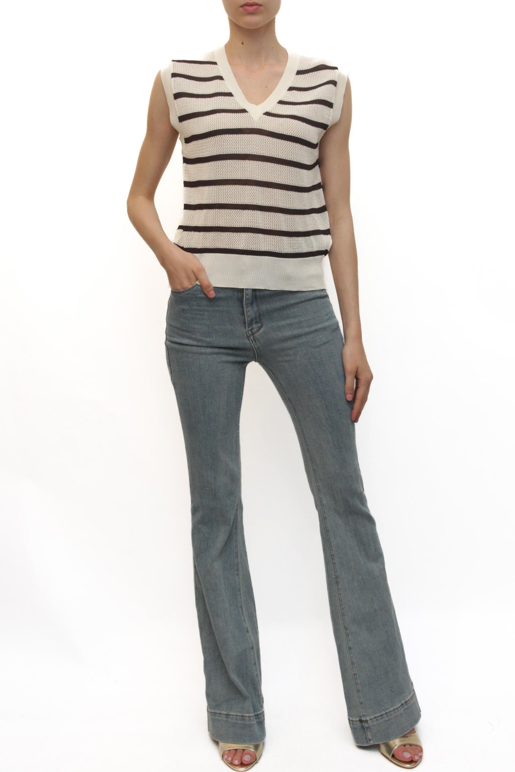 LEVH - Gilet Gabrielle - RIGA PANNA/NERO
