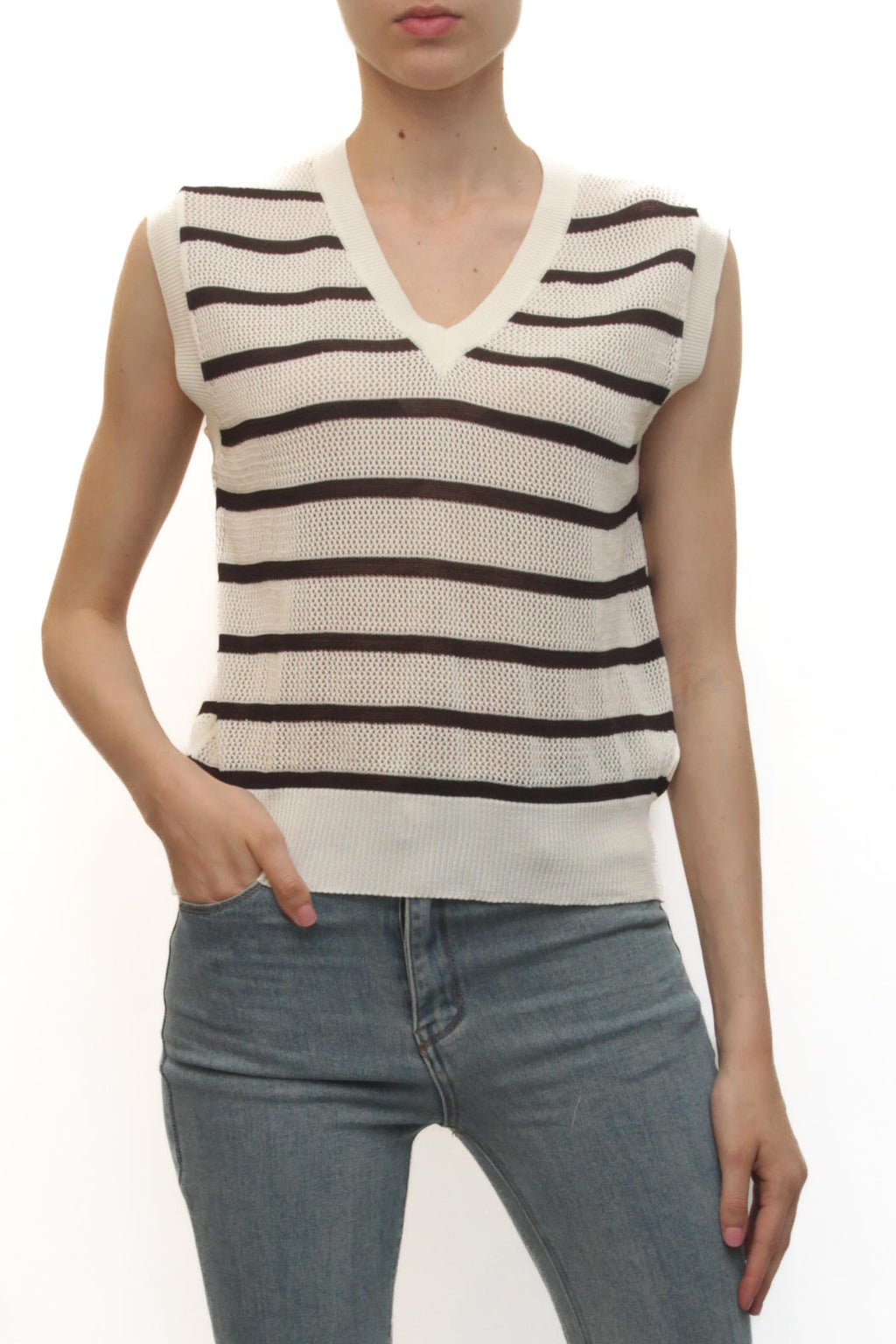 LEVH - Gilet Gabrielle - RIGA PANNA/NERO