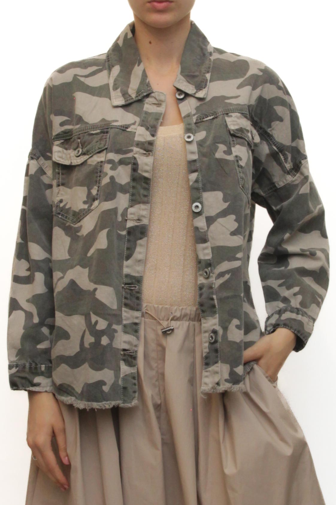 LEVH - camicia Catania - CAMOUFLAGE GRIGIO