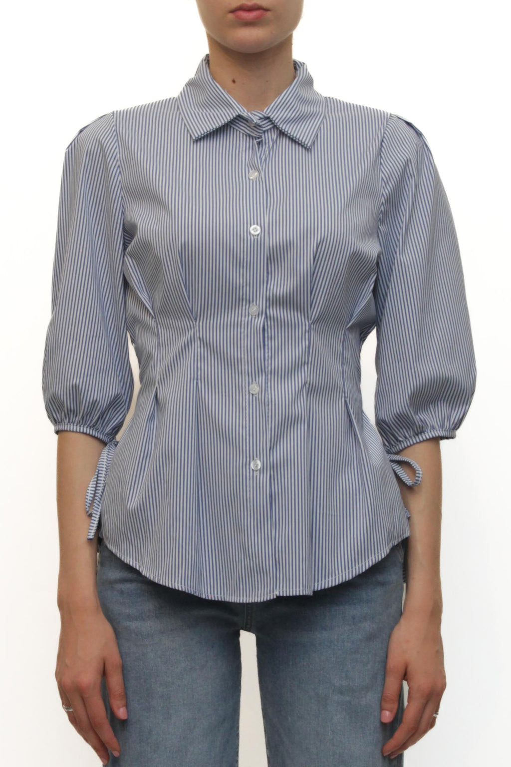 LEVH - Camicia Cecilia - RIGA BIANCO/BLU