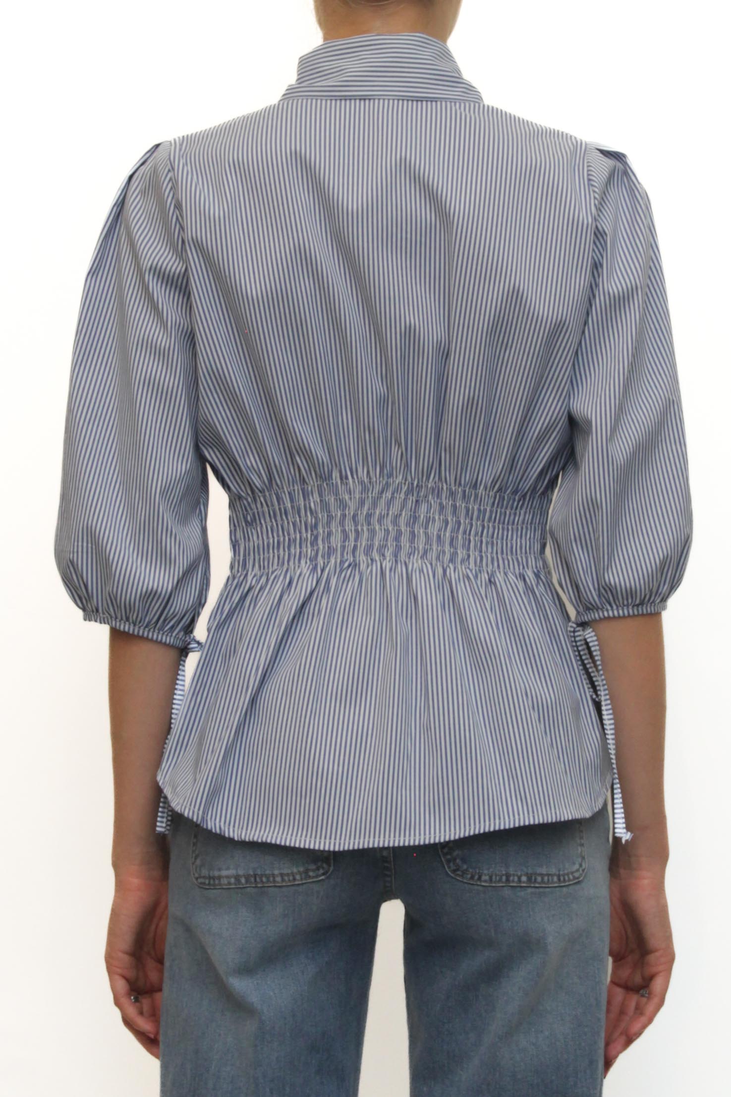 LEVH - Camicia Cecilia - RIGA BIANCO/BLU