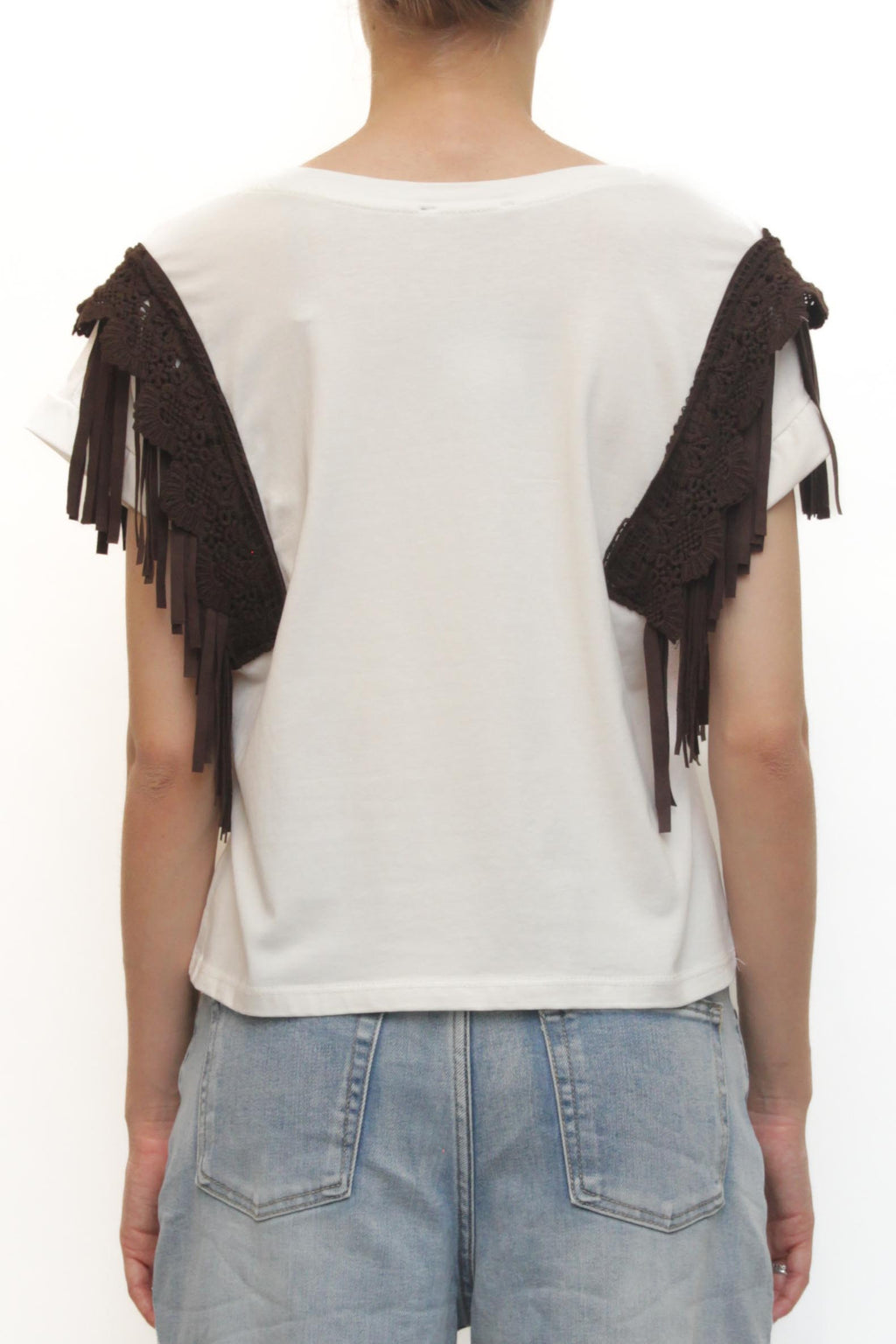 LEVH - T-shirt Tameka - BIANCO/MARRONE