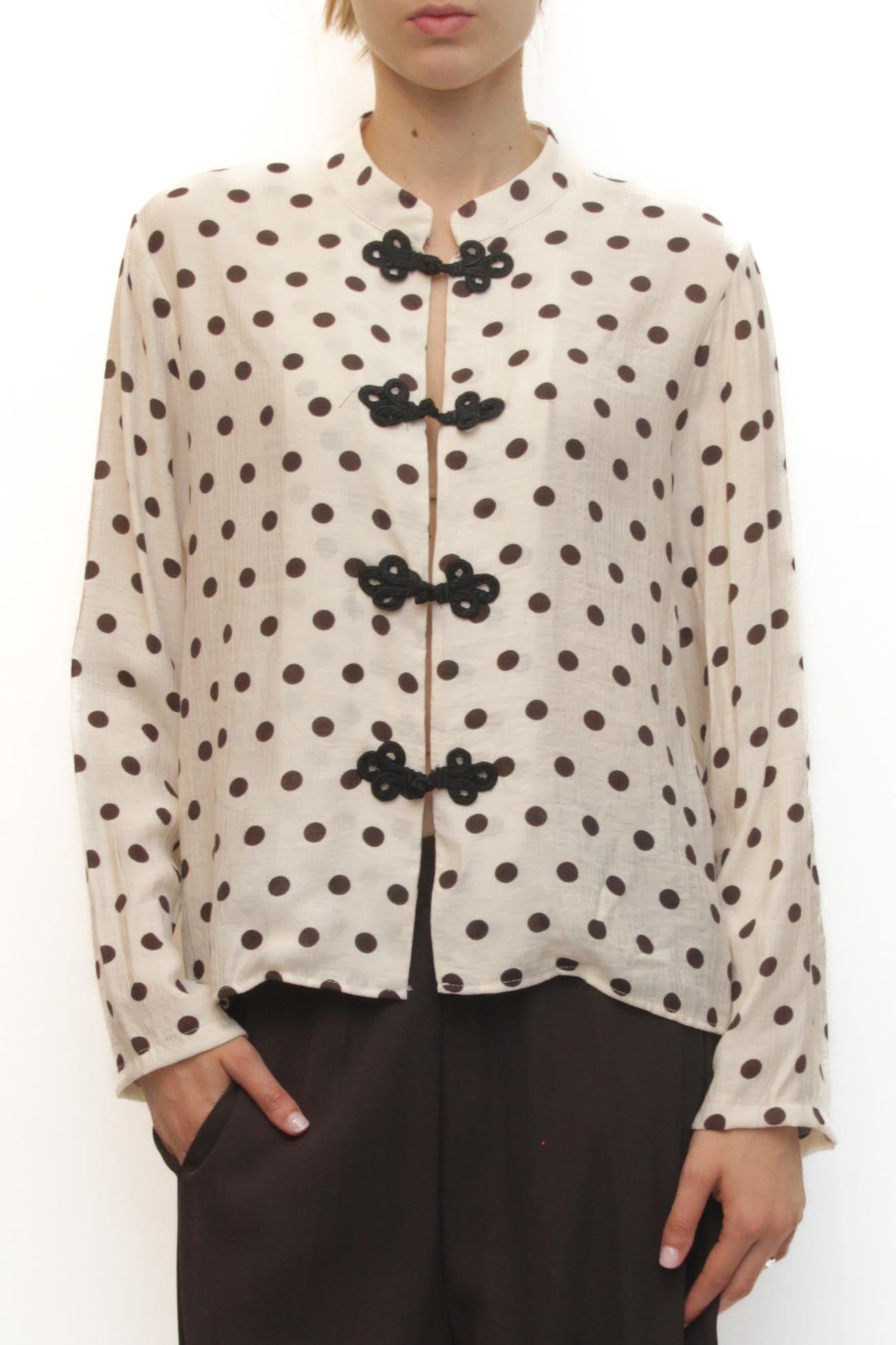 LEVH - Camicia Carley - POIS BEIGE/MARRONE