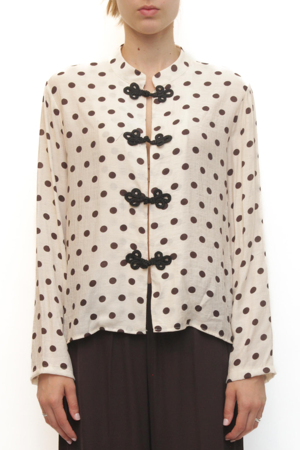LEVH - Camicia Carley - POIS BEIGE/MARRONE