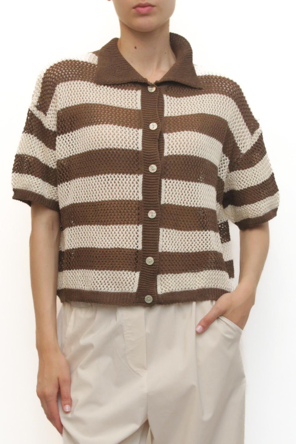 LEVH - Cardigan Carolina - RIGA PANNA/MOKA