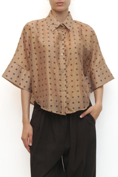 LEVH - Camicia Crane - BEIGE POIS M