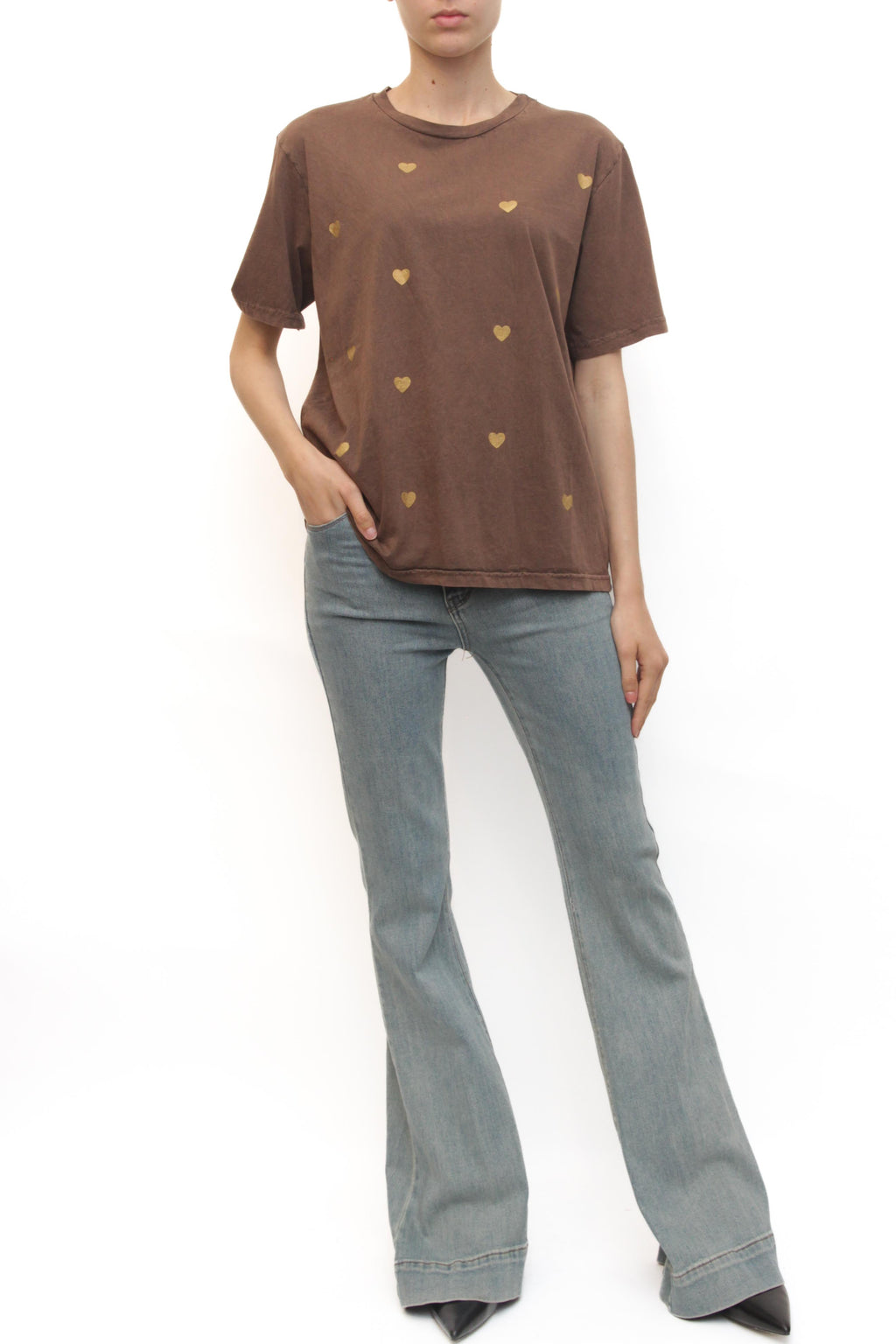 LEVH - T-shirt Cuori - MARRONE