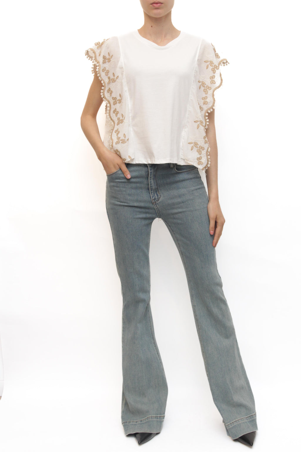 LEVH - Blusa Bath - BIANCO/BEIGE