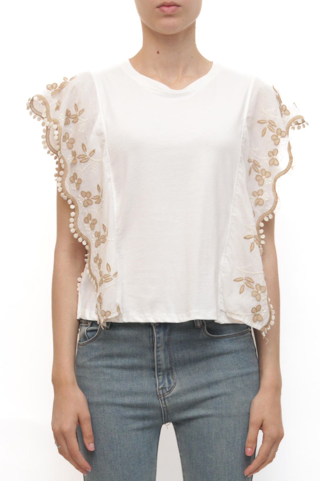 LEVH - Blusa Bath - BIANCO/BEIGE