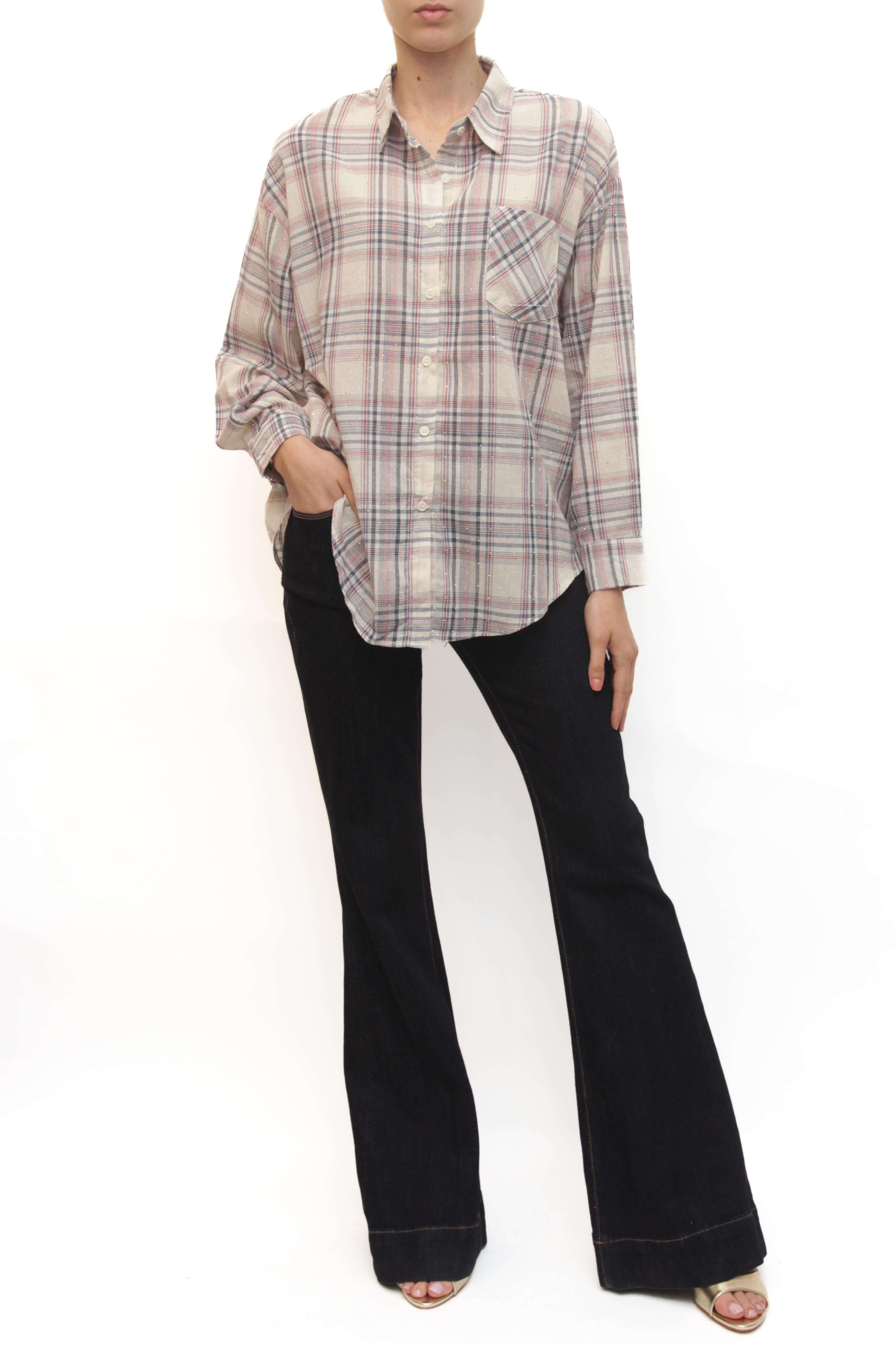 LEVH - Camicia Cankay - CHEK Blu/Beige/Bordx
