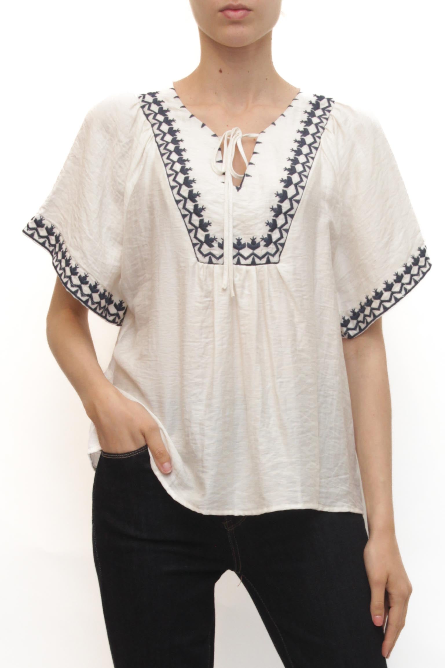 LEVH - Blusa Beverly - PANNA/blu