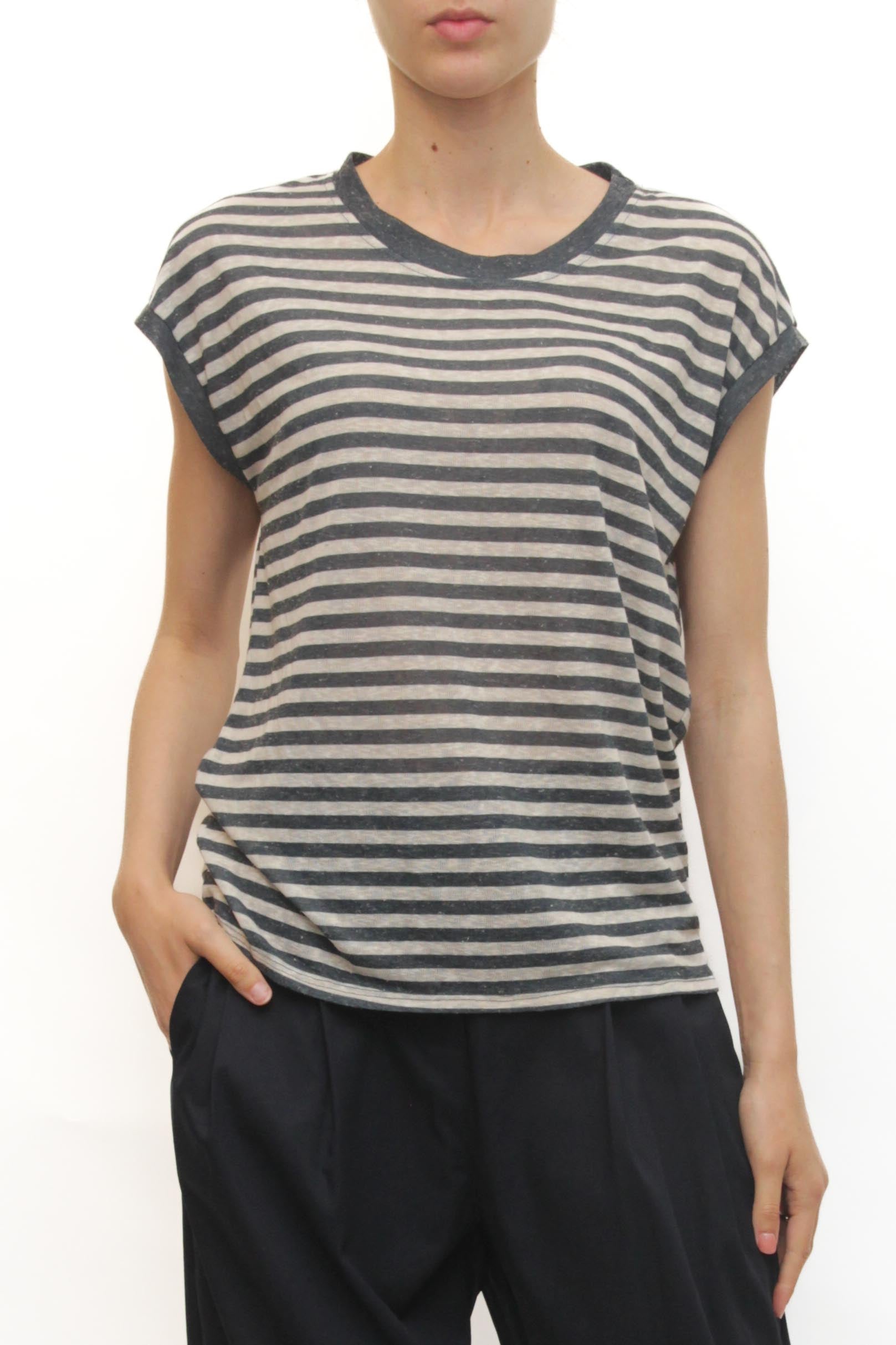LEVH - T-shirt Tricia - RIGA BLU/BEIGE