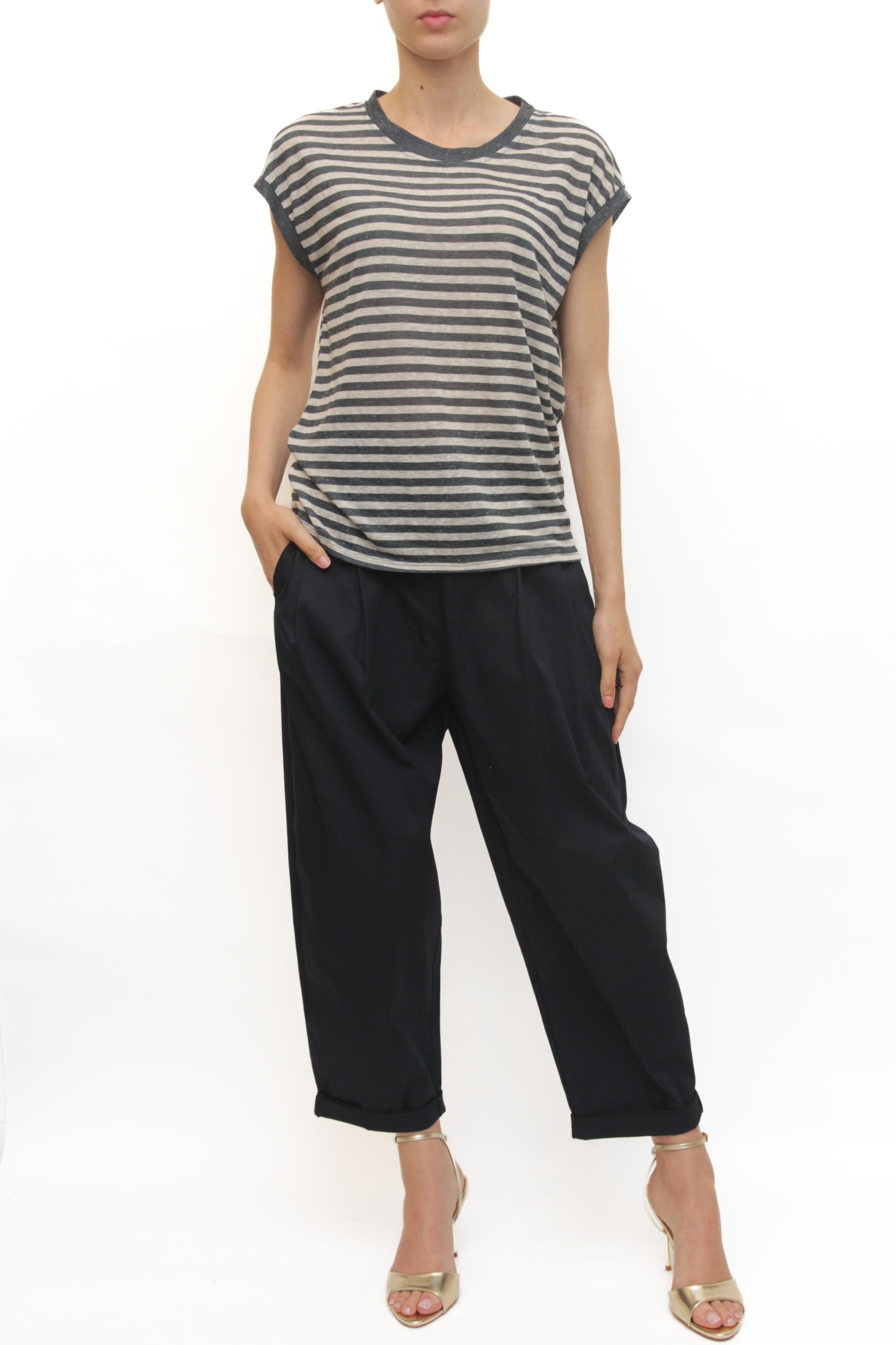 LEVH - T-shirt Tricia - RIGA BLU/BEIGE