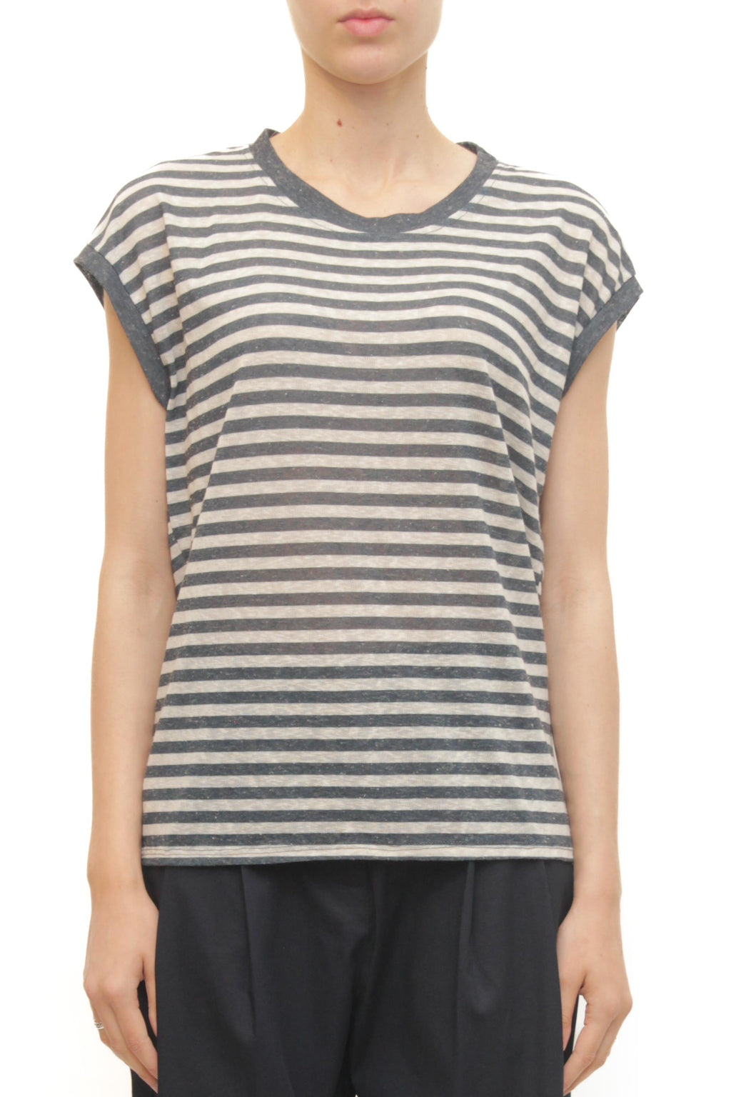 LEVH - T-shirt Tricia - RIGA BLU/BEIGE