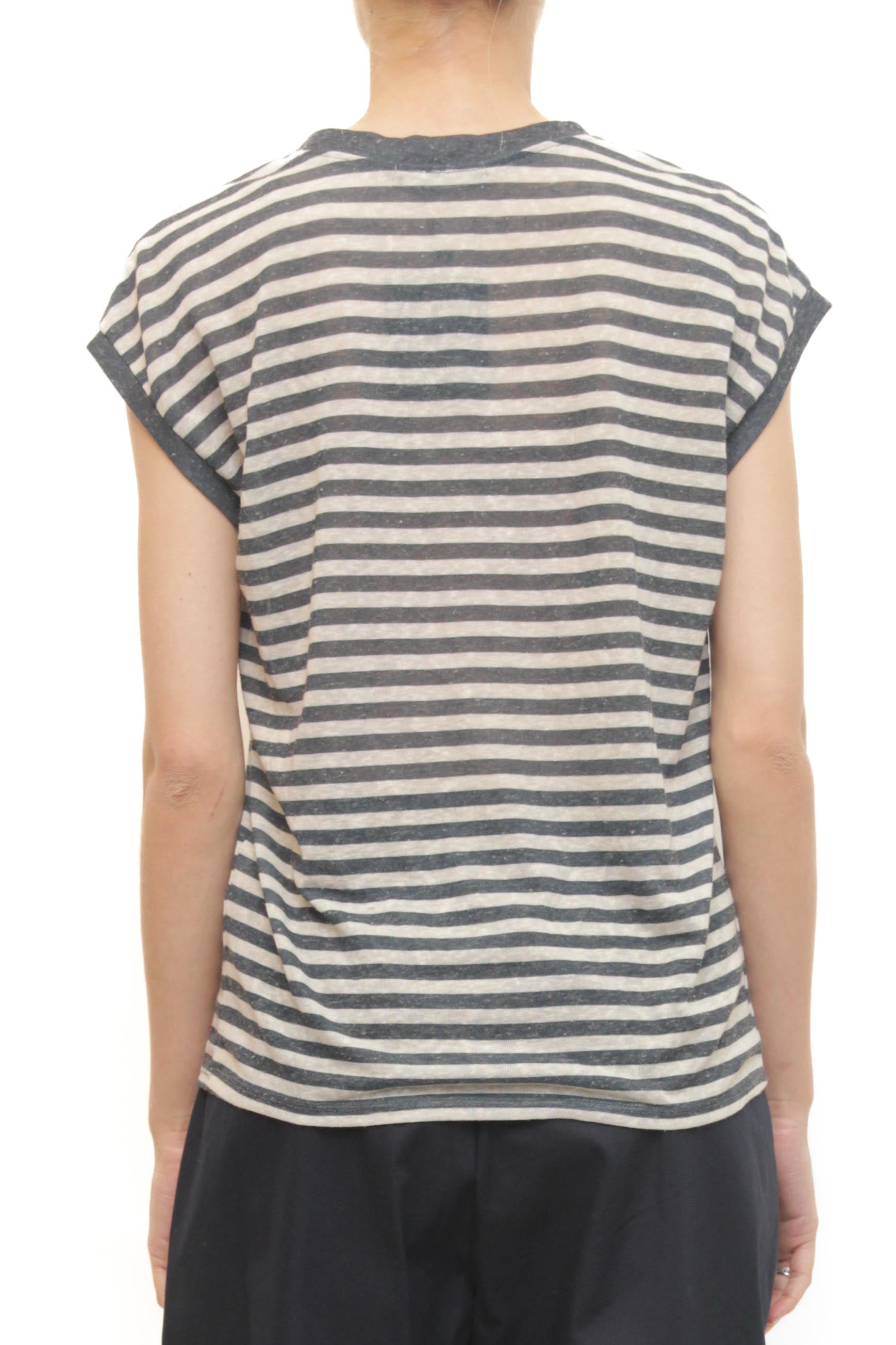 LEVH - T-shirt Tricia - RIGA BLU/BEIGE