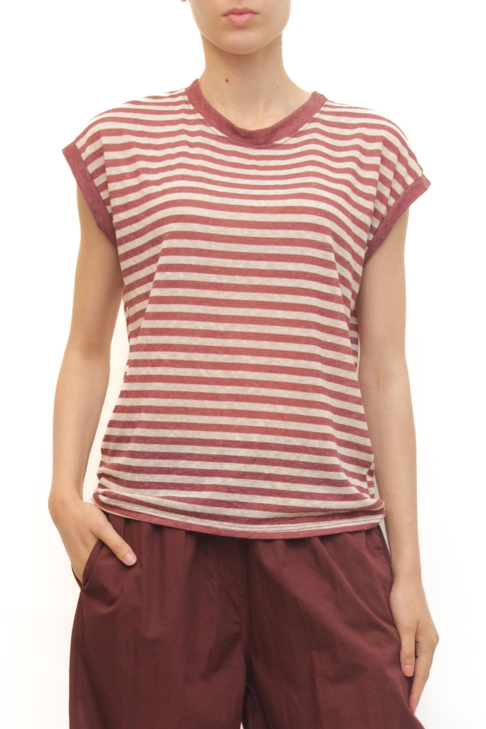 LEVH - T-shirt Tricia - riga rosa/bordx