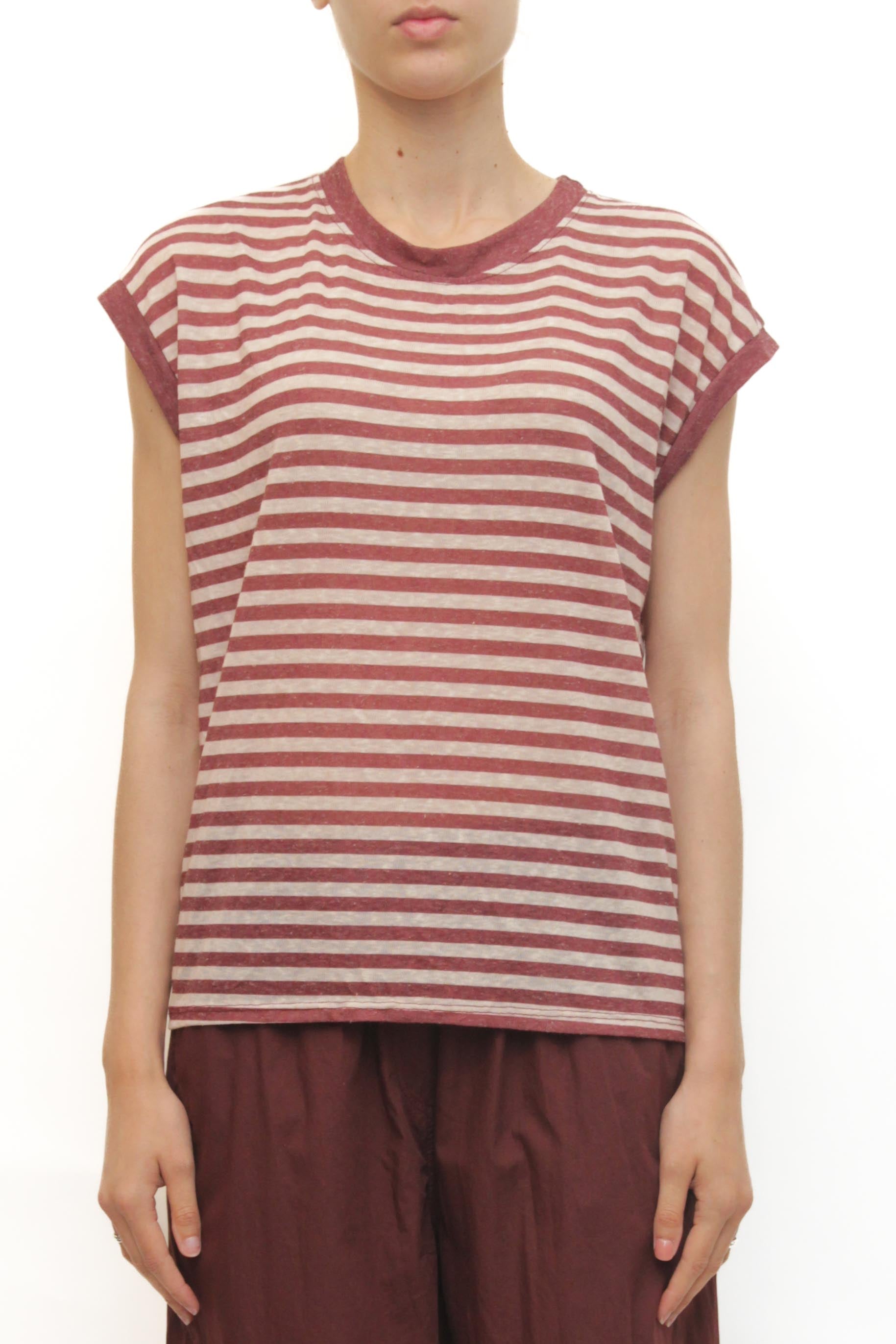 LEVH - T-shirt Tricia - riga rosa/bordx