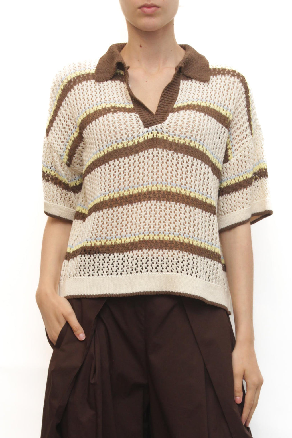 Maglia Marion - PANNA riga mar/gia/ce
