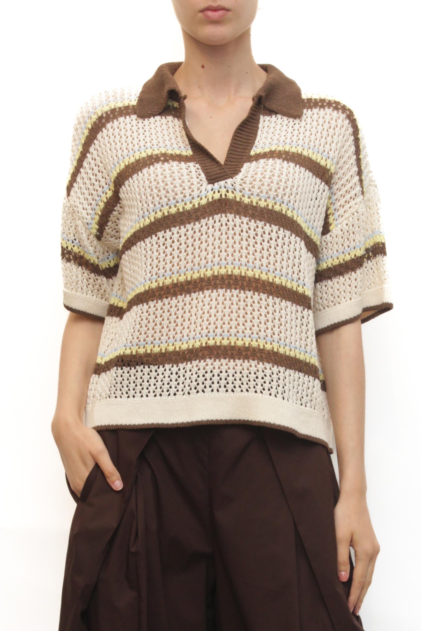 Maglia Marion - PANNA riga mar/gia/ce