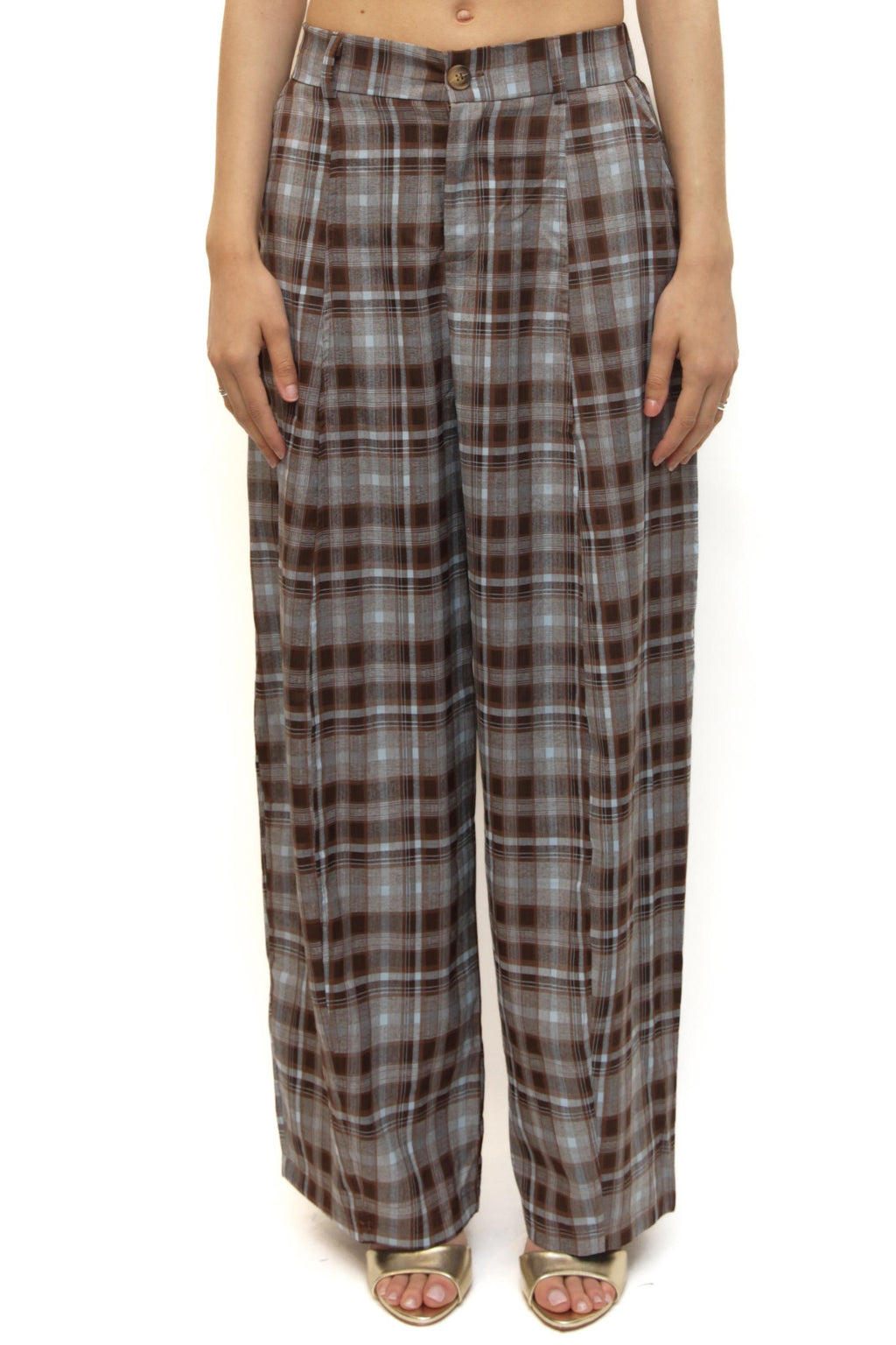 LEVH - Pantalone Prisca - CHECK MARR/CEL