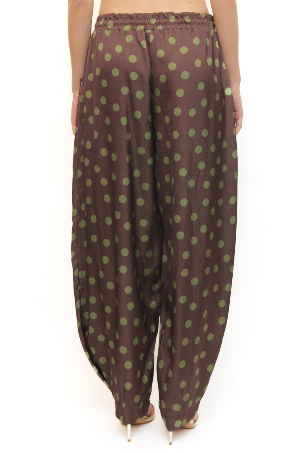 LEVH - Pantalone Pako - MARRONE pois verde