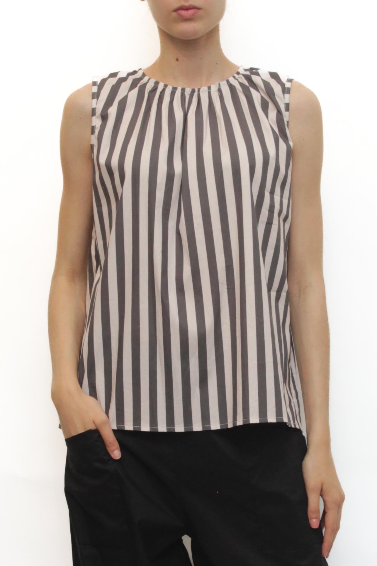 LEVH - Top Timotha - RIGA BIANCO/GRIGIO