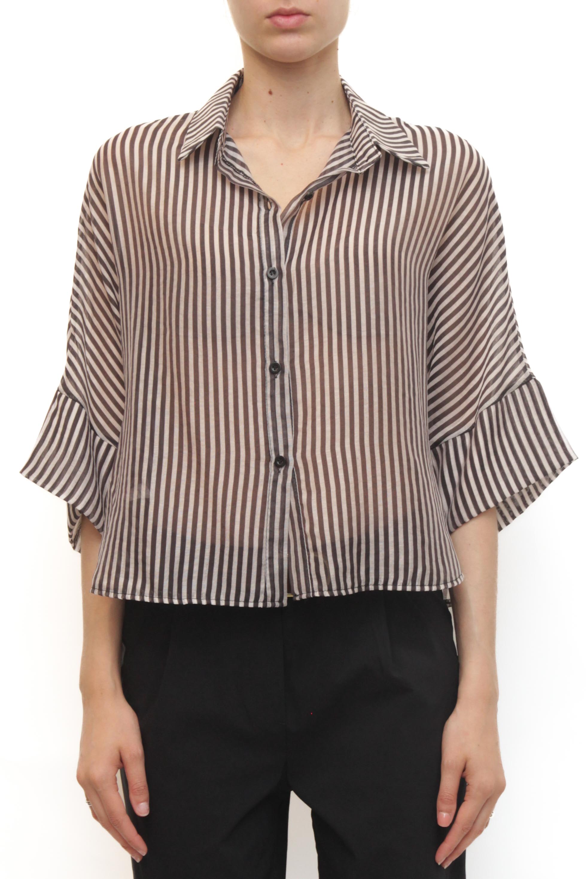 LEVH - Camicia Cannet - RIGA PANNA/NERO