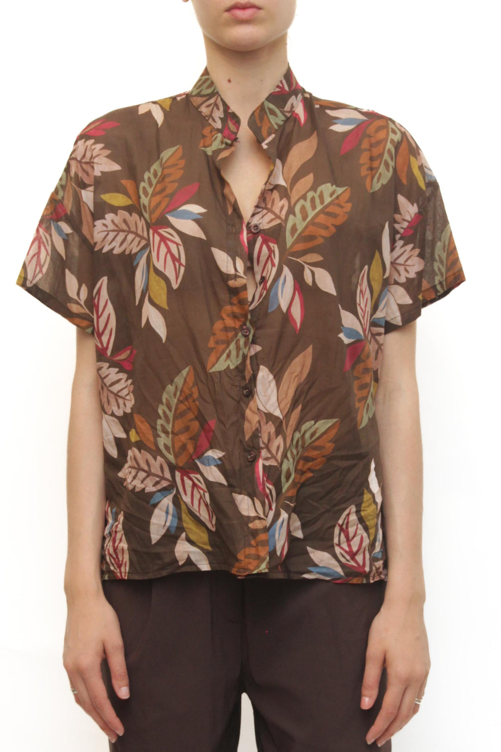 LEVH - Camicia Caen - marrone fiore colorato