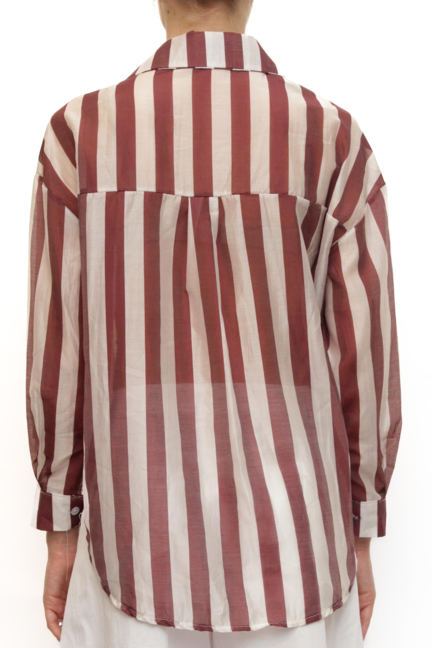 LEVH - camicia Clemenzia - RIGA BIANCO/BORDX