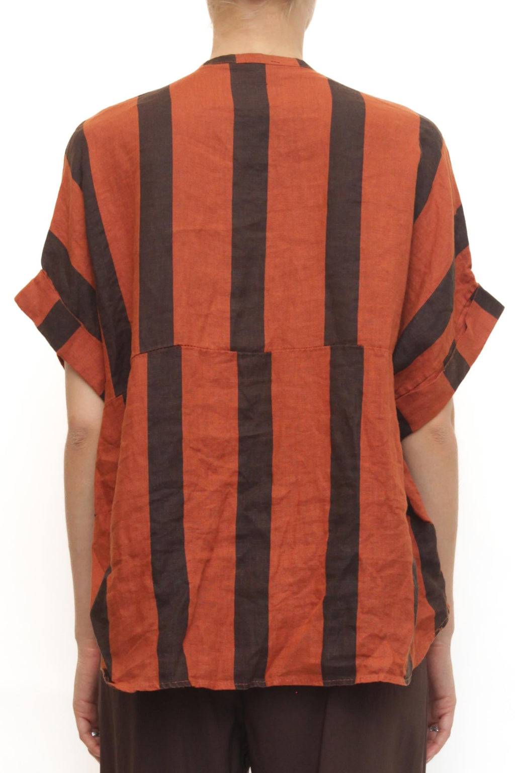 LEVH - Camicia Clermont - Riga arancio/moro