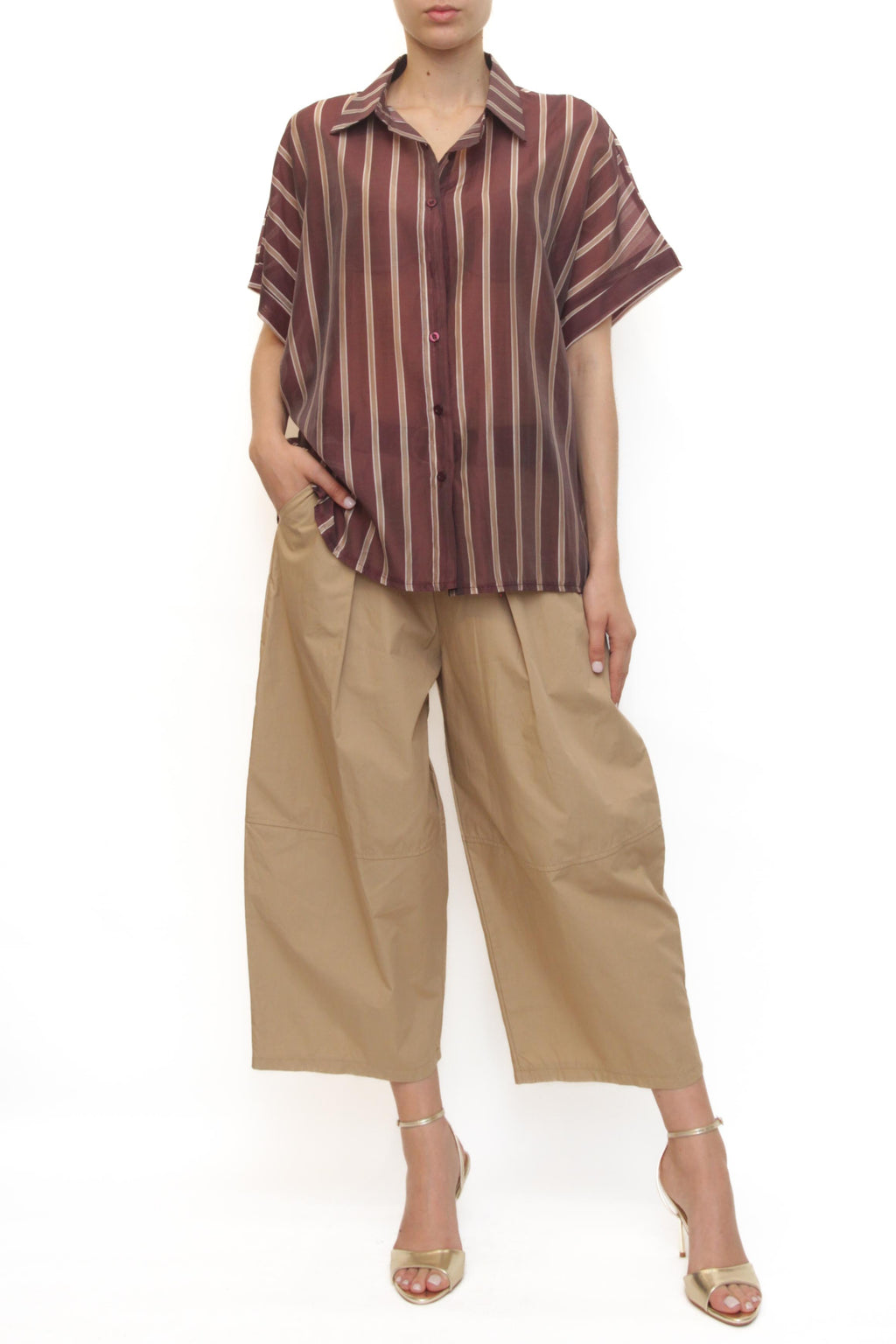 LEVH - Camicia Challans - Riga bord/oro