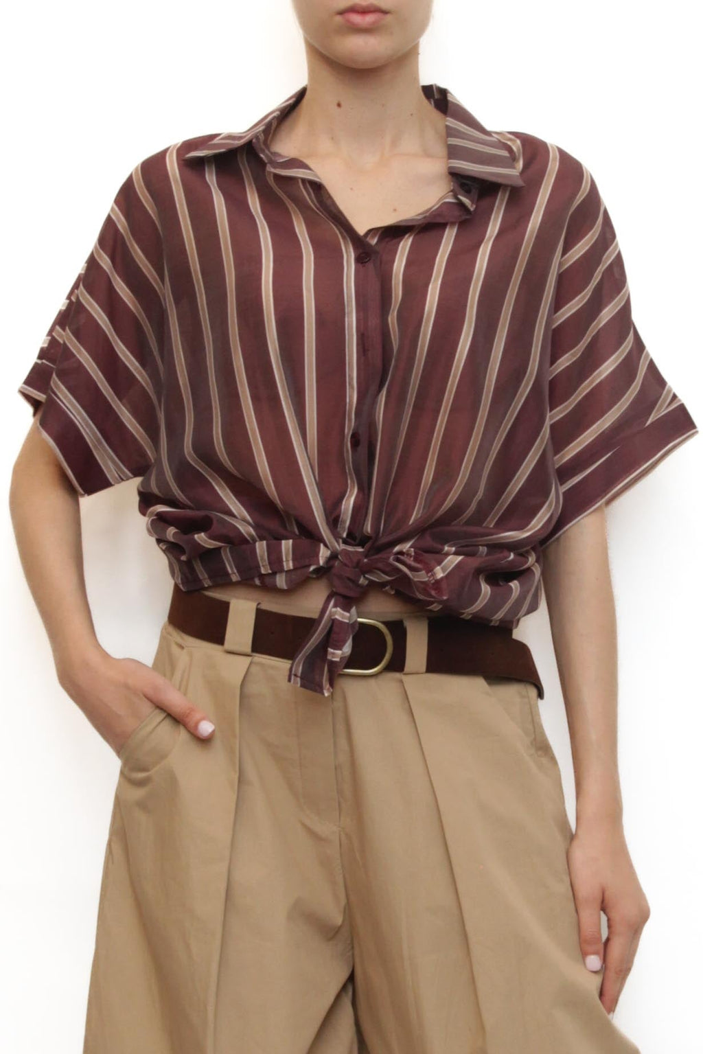 LEVH - Camicia Challans - Riga bord/oro